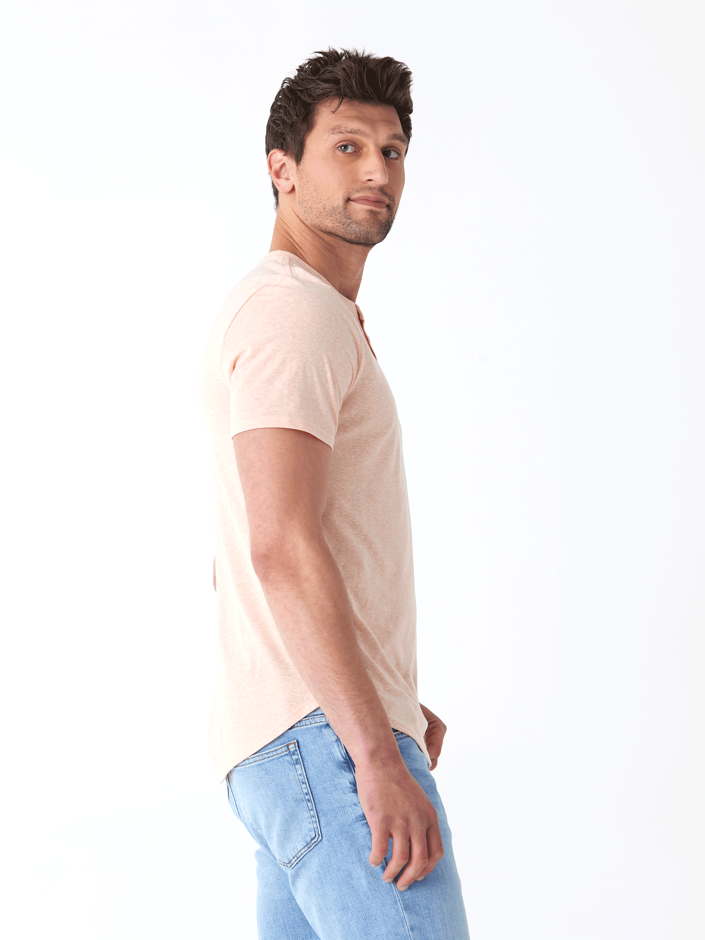 Baseline Short Sleeve Triblend Henley Shirt - Classic Comfort Fit