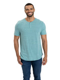 Baseline Short Sleeve Triblend Henley featuring a comfortable, breathable fabric design.