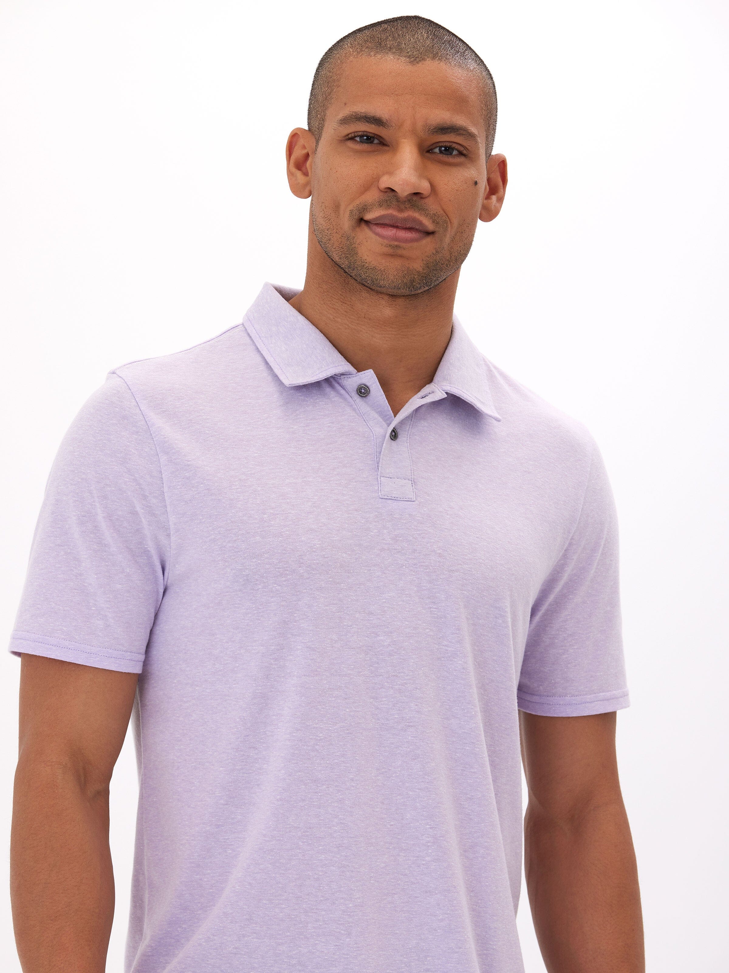 Baseline Triblend Jersey Polo in Light-Purple