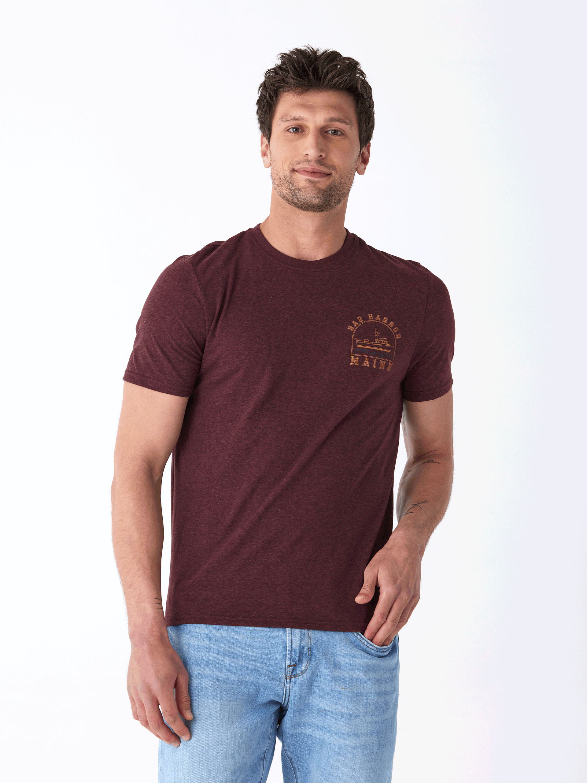 Triblend Graphic Tee for Men - Casual Coastal Style