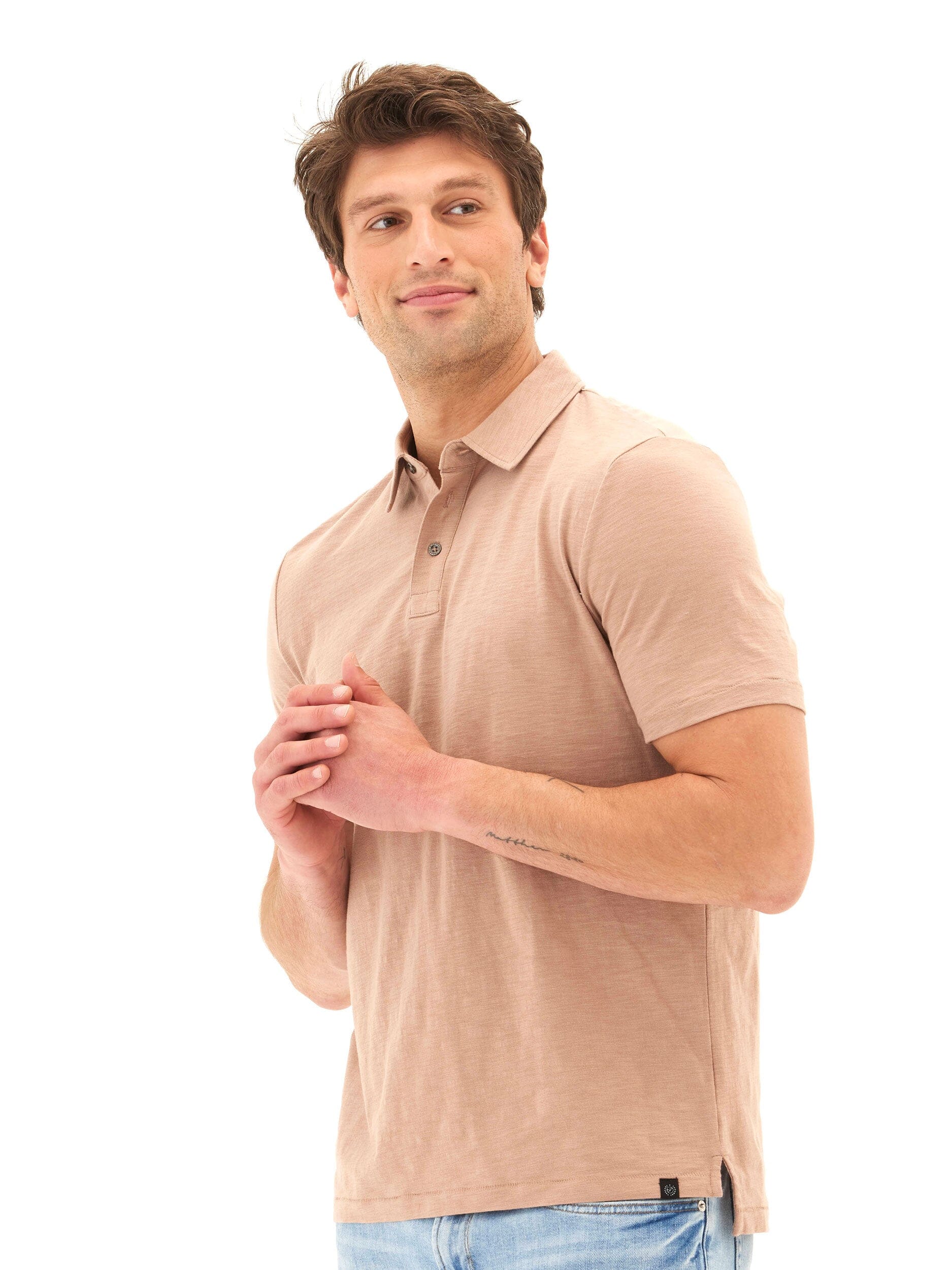 Organic Cotton Slub Jersey Polo Shirt - Sustainable Everyday Wear