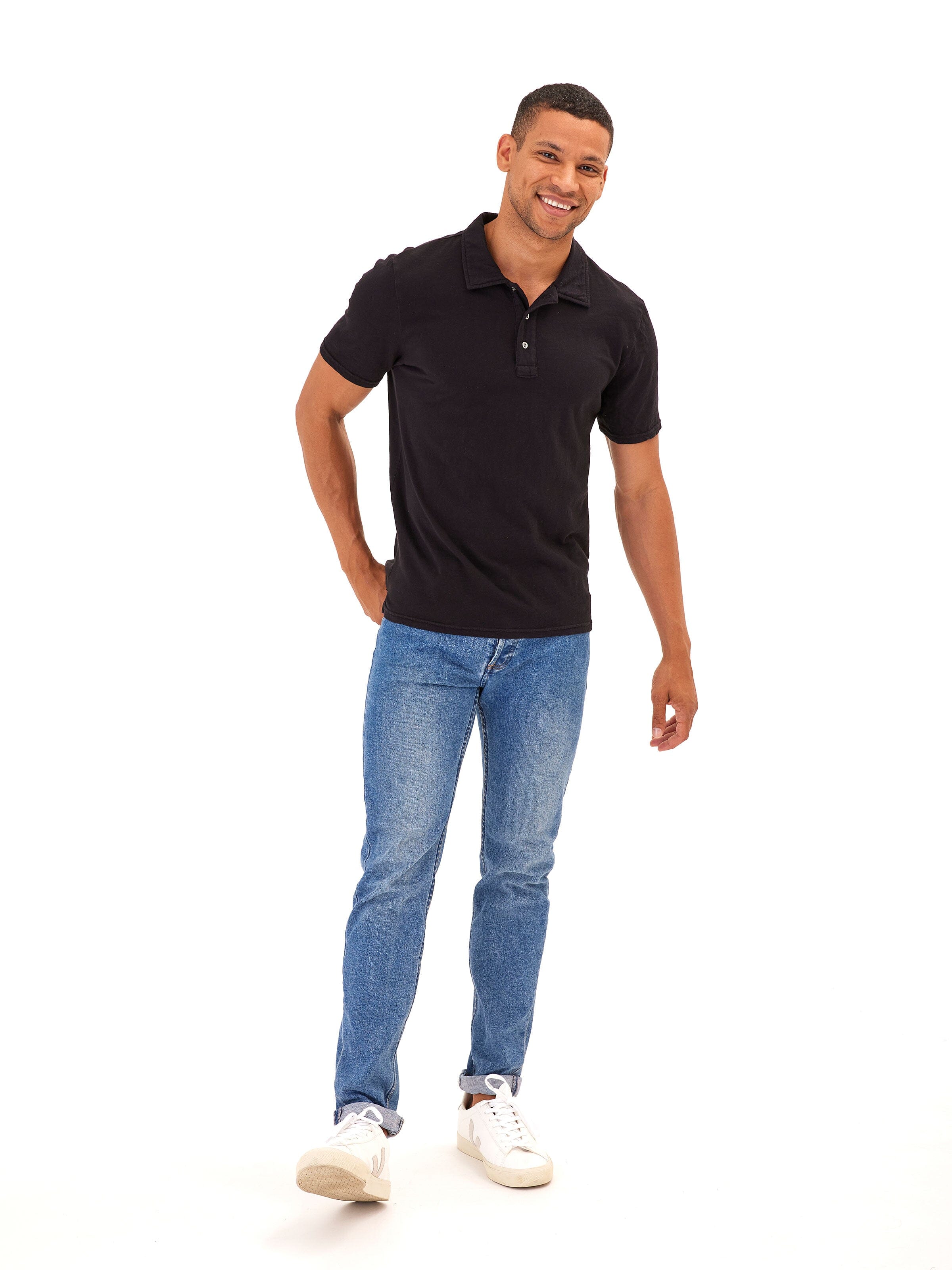 Essential Organic Cotton Slub Jersey Polo Shirt