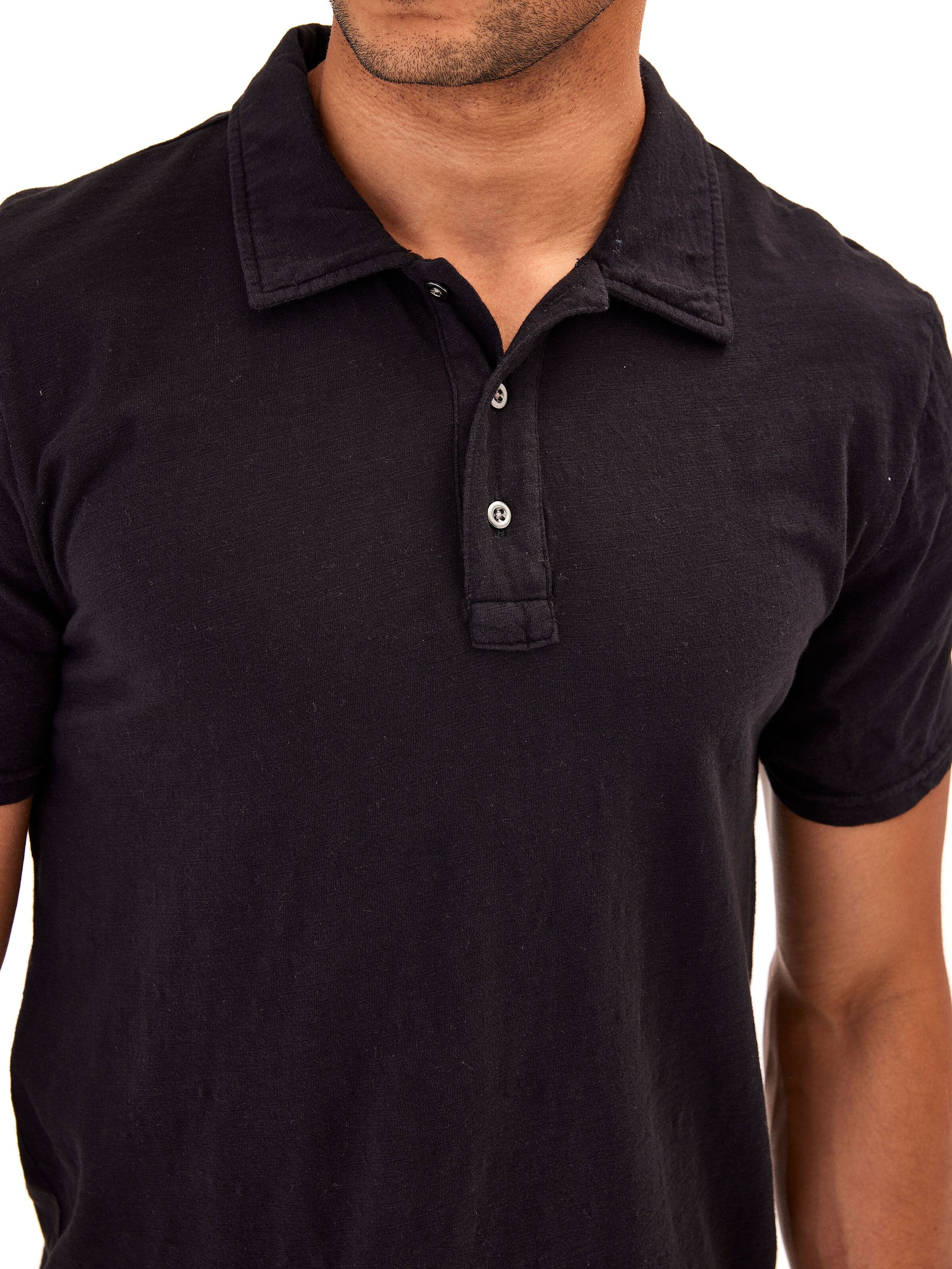 Essential Organic Cotton Slub Jersey Polo Shirt
