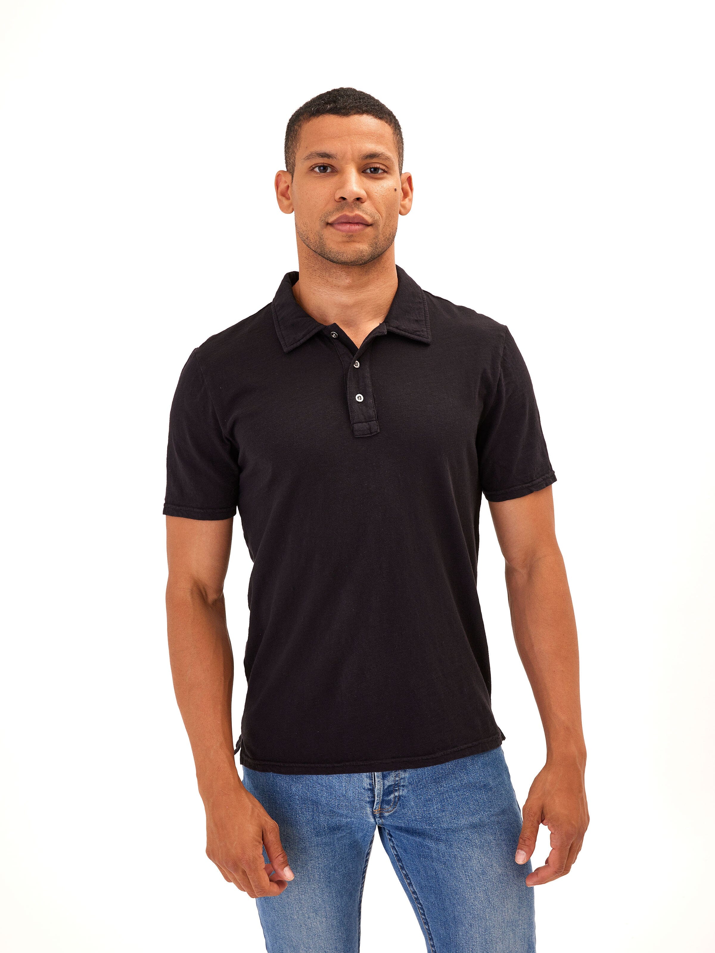 Essential Organic Cotton Slub Jersey Polo Shirt