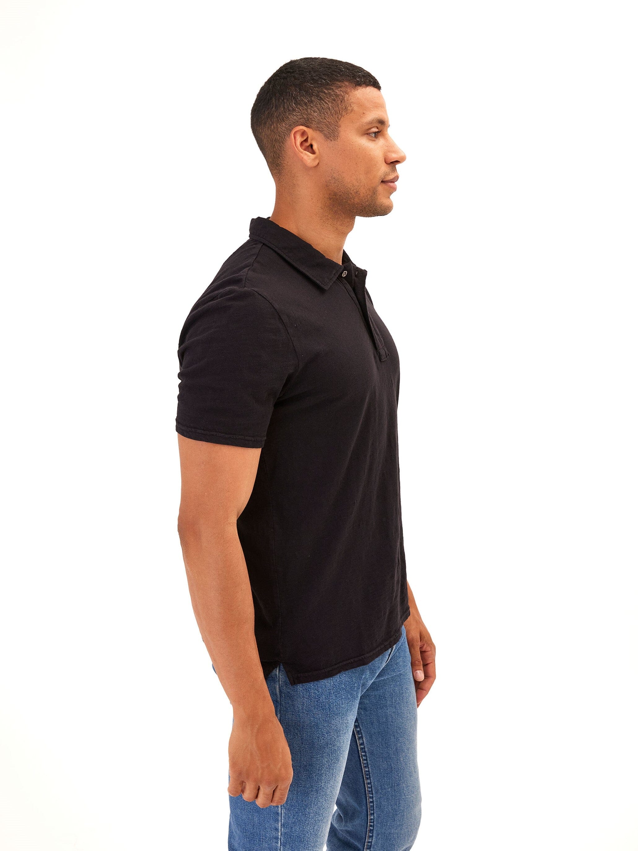 Essential Organic Cotton Slub Jersey Polo Shirt