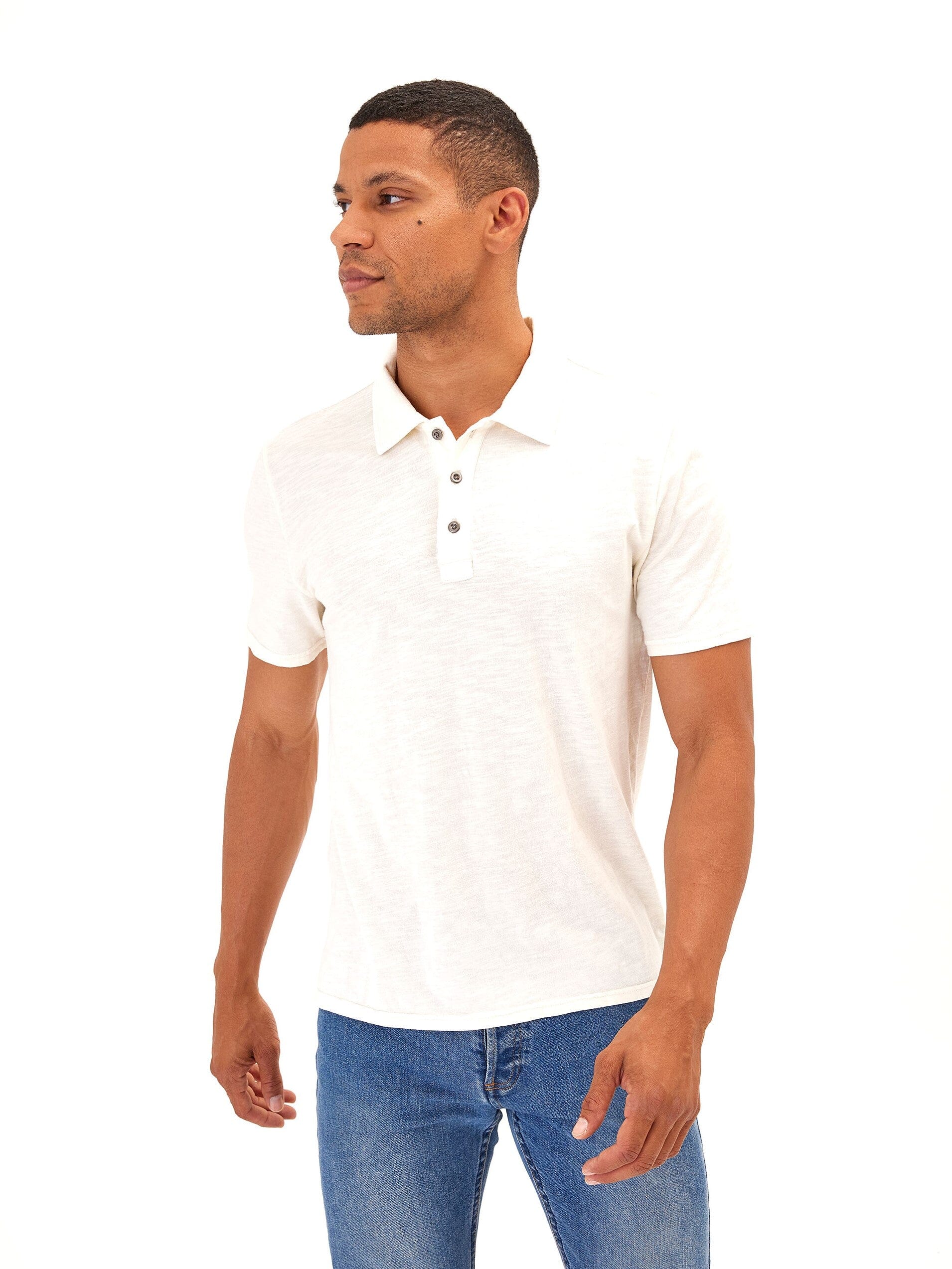 Men's Slub Jersey Polo - Organic Cotton Minimalist Classic