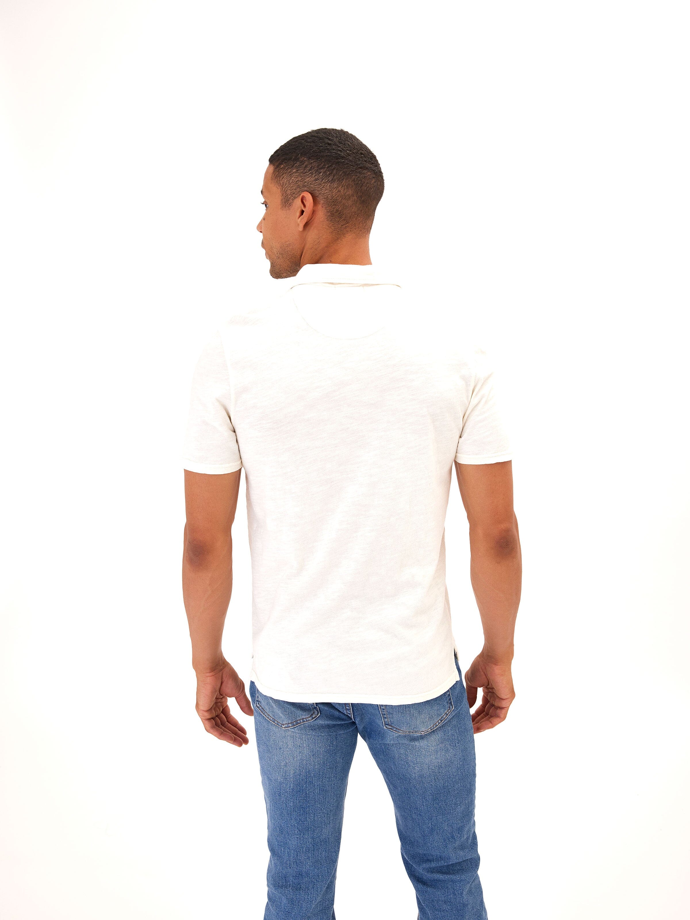 Men's Slub Jersey Polo - Organic Cotton Minimalist Classic