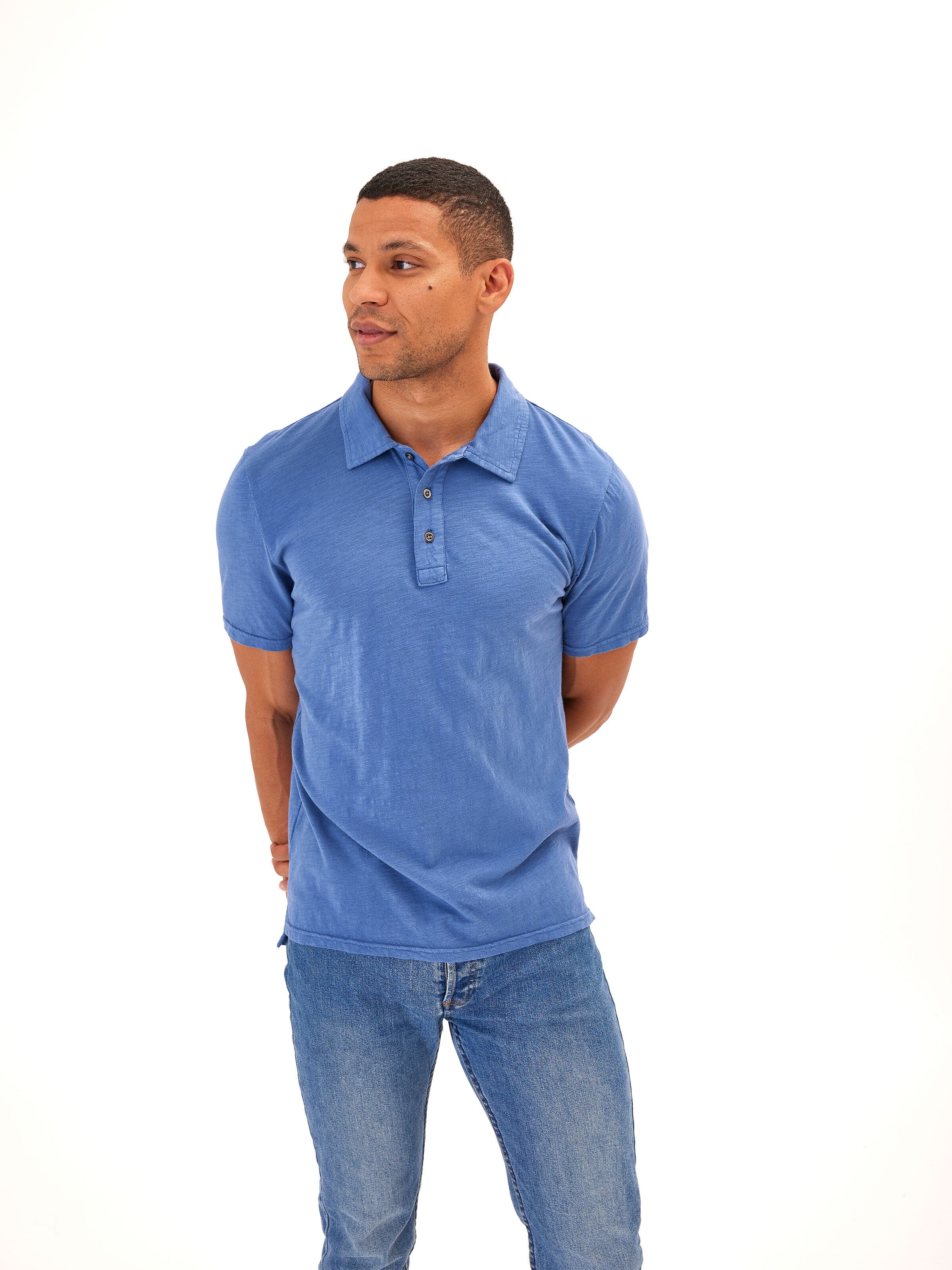 Organic Cotton Slub Jersey Polo Shirt for Men and Women