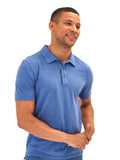 Close up of 100% Organic Cotton slub jersey fabric polo shirt in a neutral tone