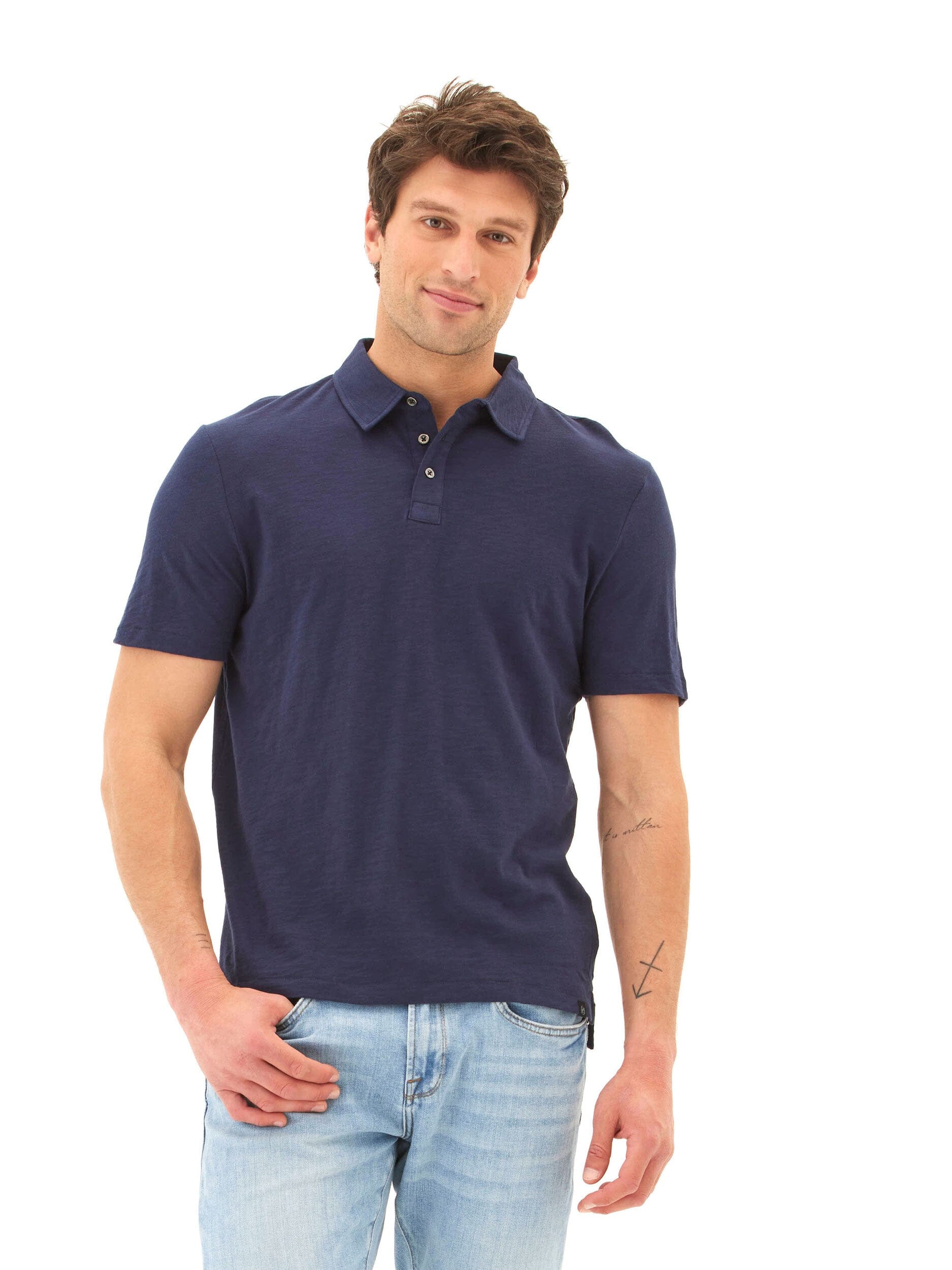 Organic Cotton Slub Jersey Polo Shirt - Sustainable Everyday Wear