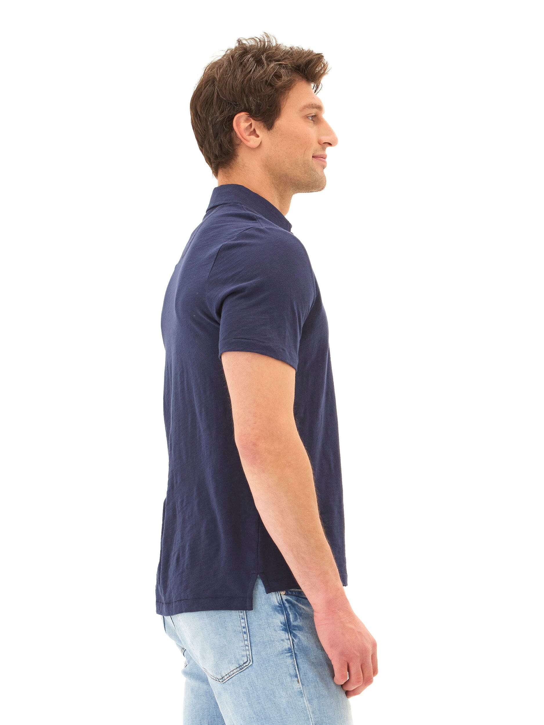 Organic Cotton Slub Jersey Polo Shirt - Sustainable Everyday Wear