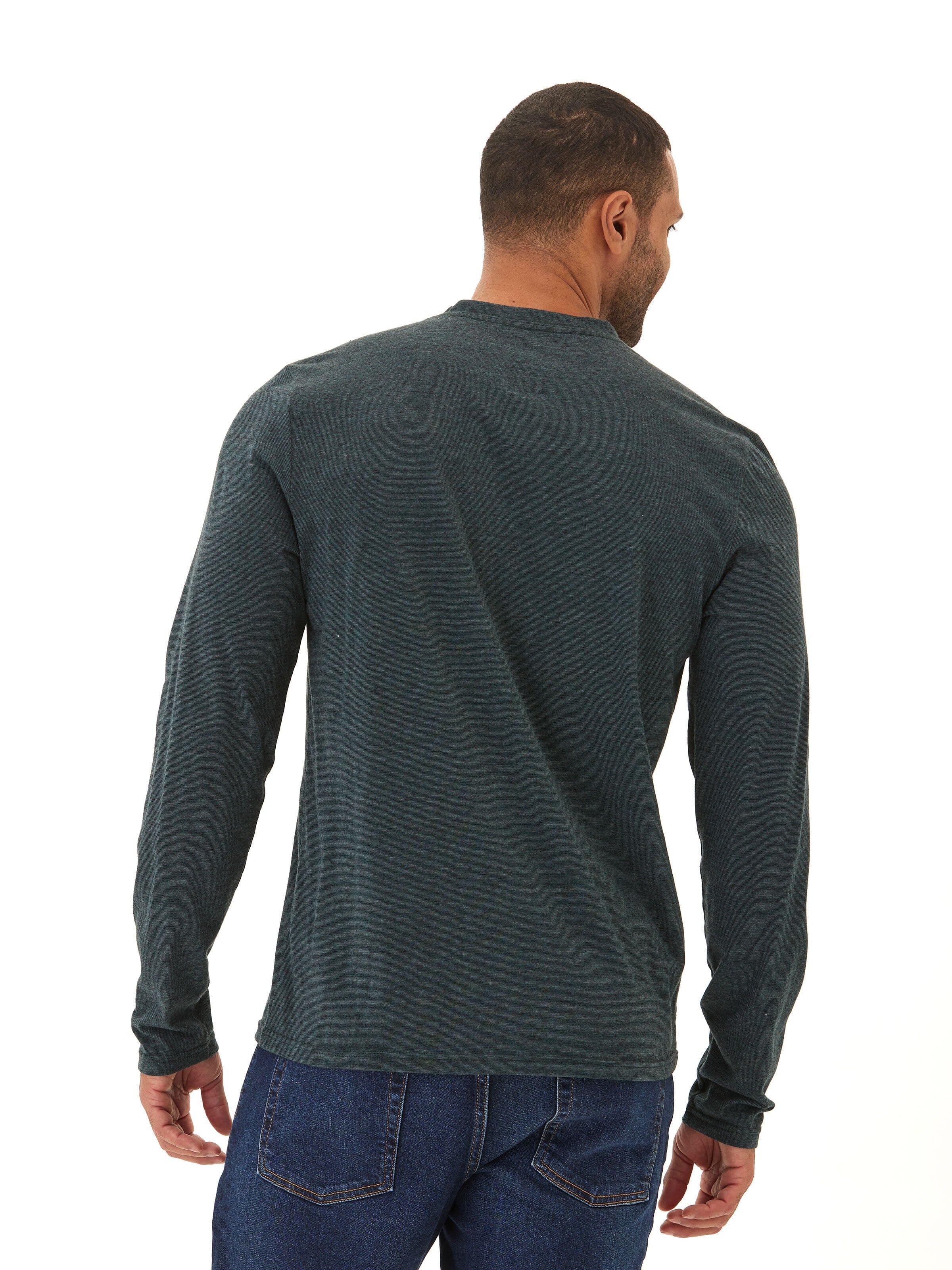 Black Fleck Long Sleeve Triblend Henley Shirt
