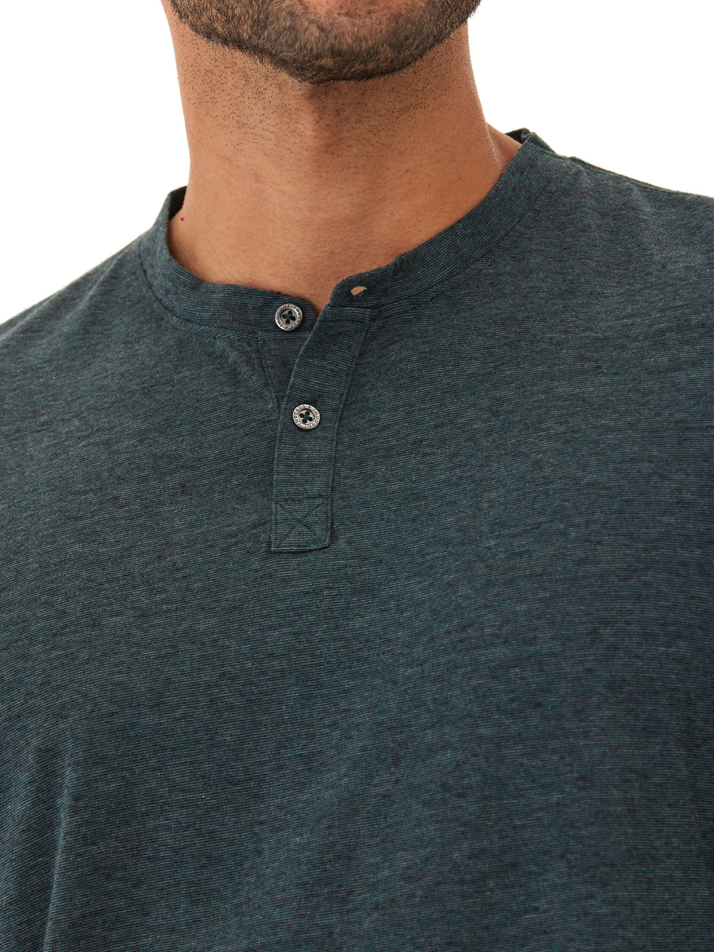 Black Fleck Long Sleeve Triblend Henley Shirt