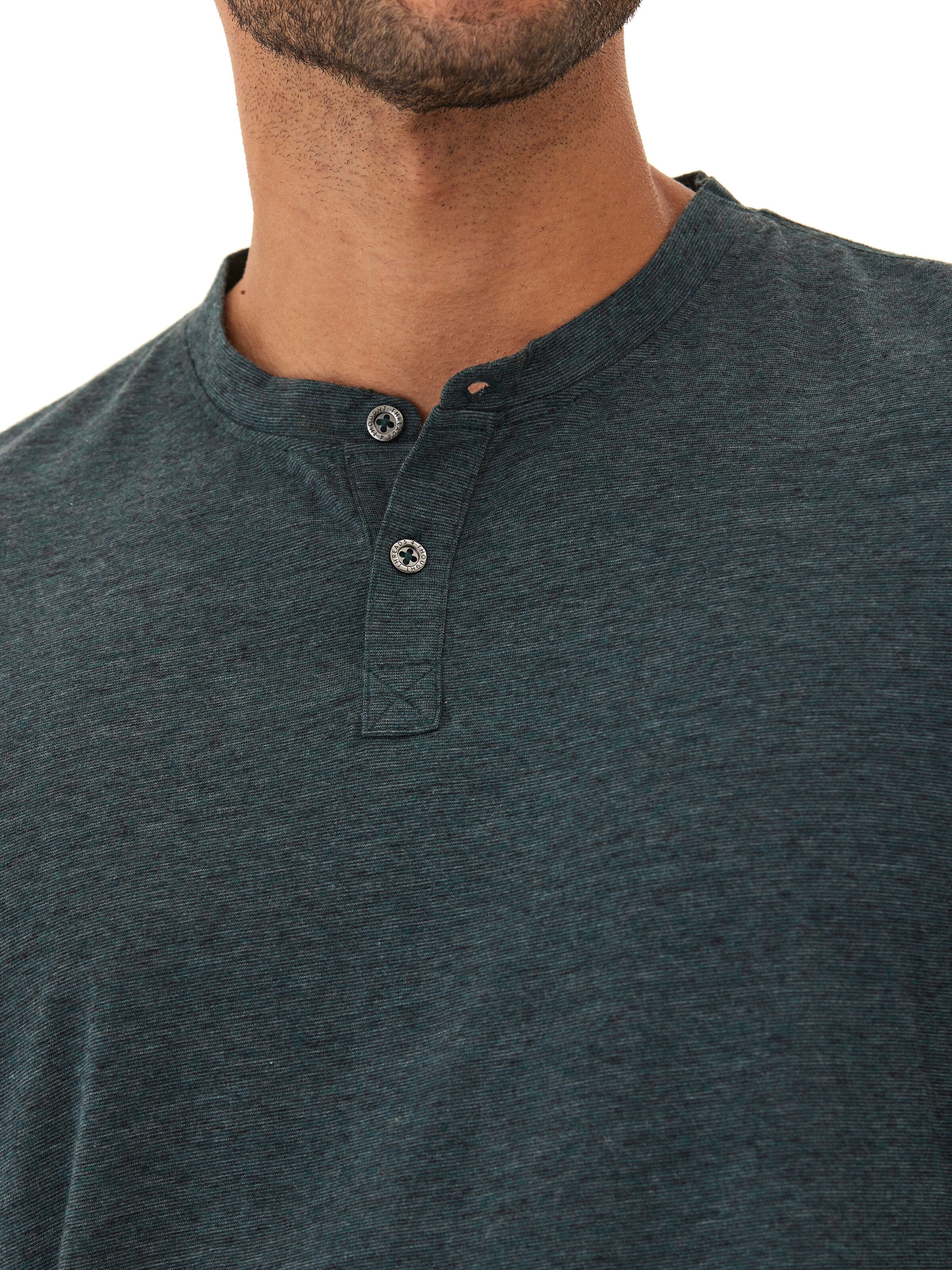 Black Fleck Long Sleeve Triblend Henley Shirt