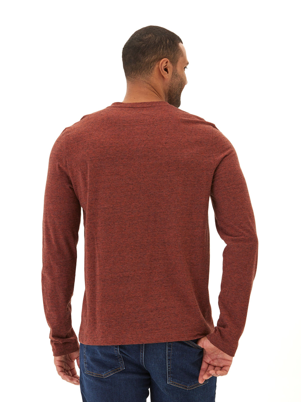 Black Fleck Long Sleeve Triblend Henley Shirt for Men and Women