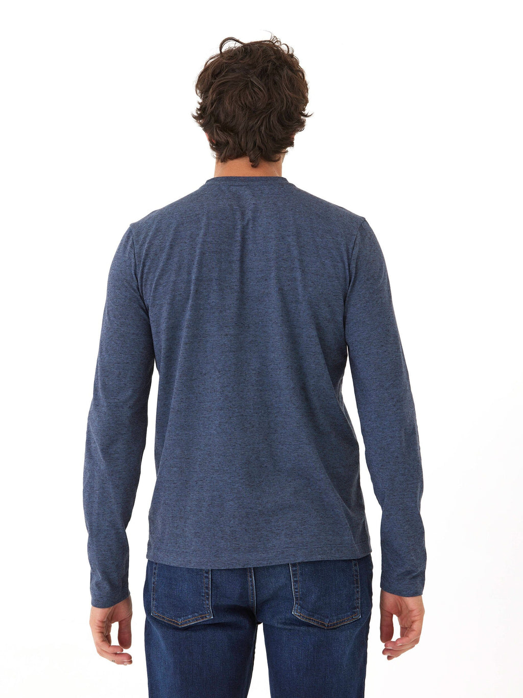 Braeden Black Fleck Long Sleeve Triblend Henley