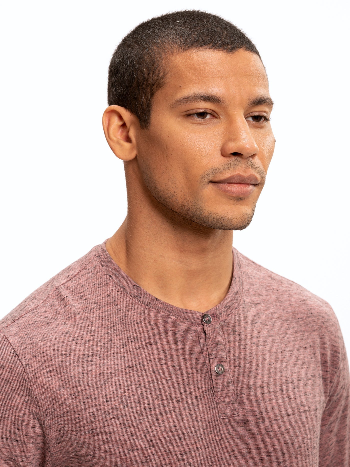 Braeden Black Fleck Long Sleeve Triblend Henley Shirt