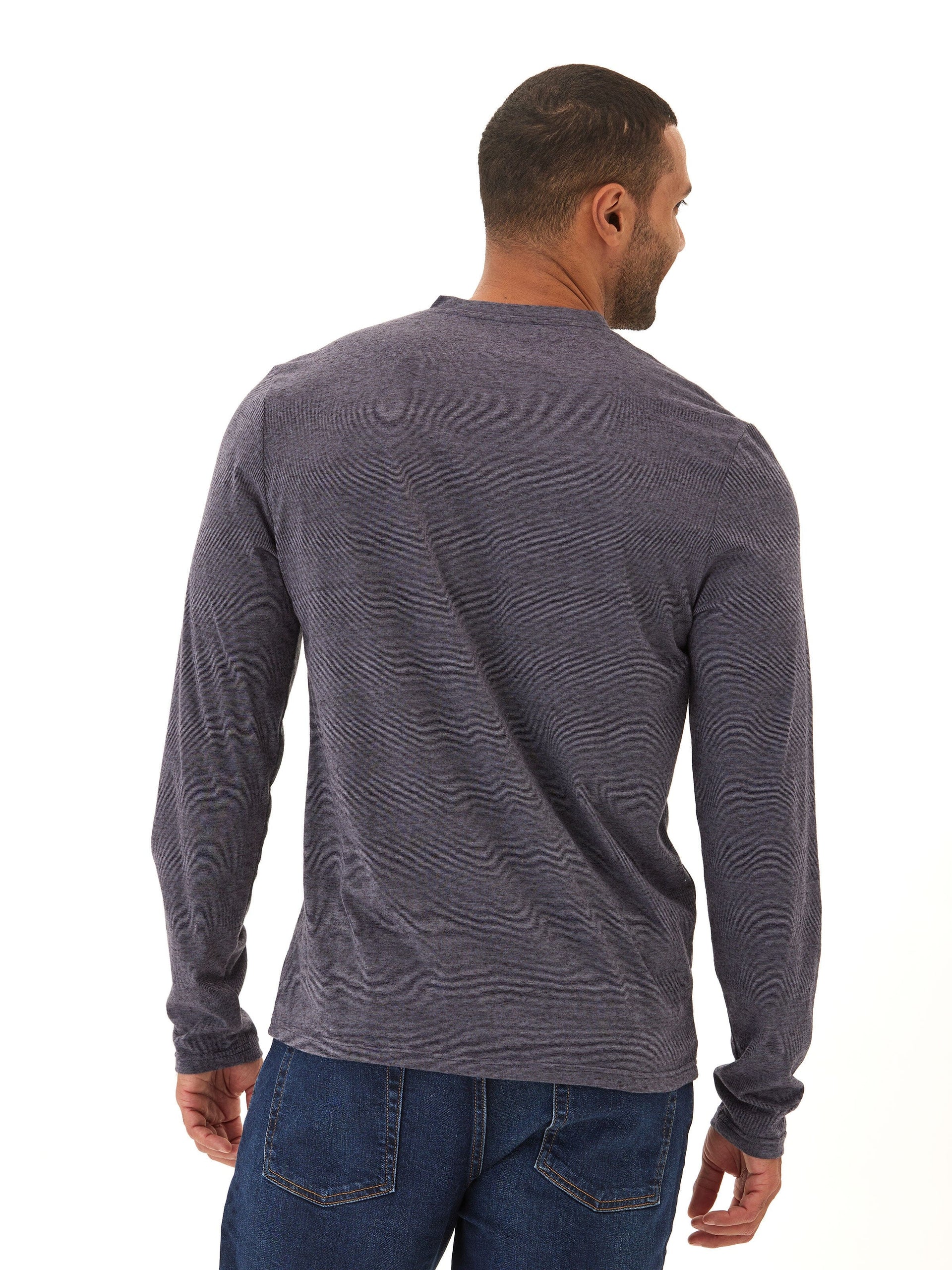 Braeden Black Fleck Long Sleeve Triblend Henley