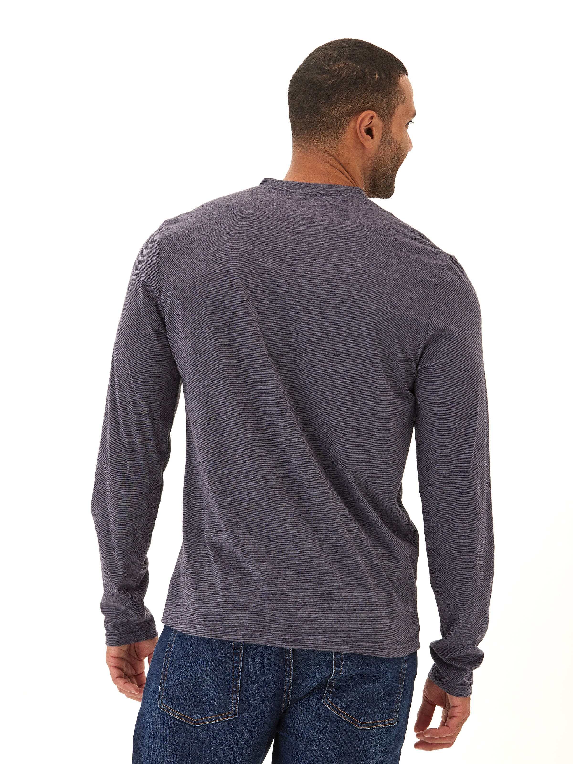 Braeden Black Fleck Long Sleeve Triblend Henley