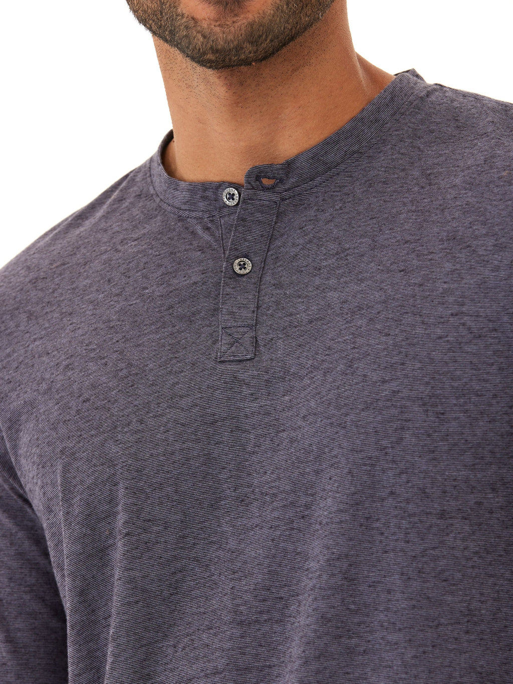 Braeden Black Fleck Long Sleeve Triblend Henley