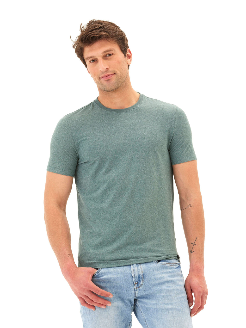 Men's Core Luxe Jersey Crew Neck T-Shirt in a soft, smooth fabric finish