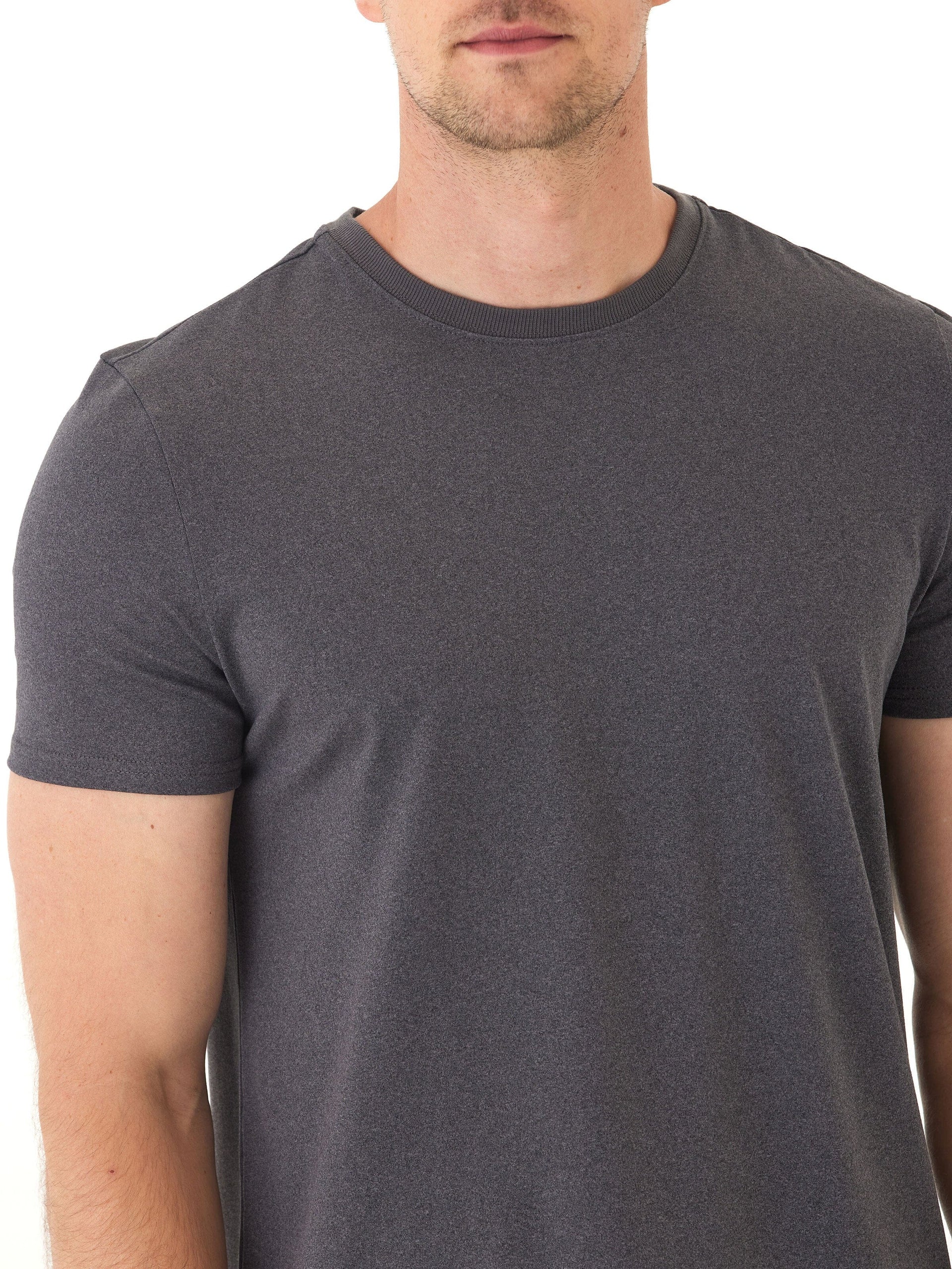 Men's Charcoal Grey Luxe Jersey Crew Neck Tee