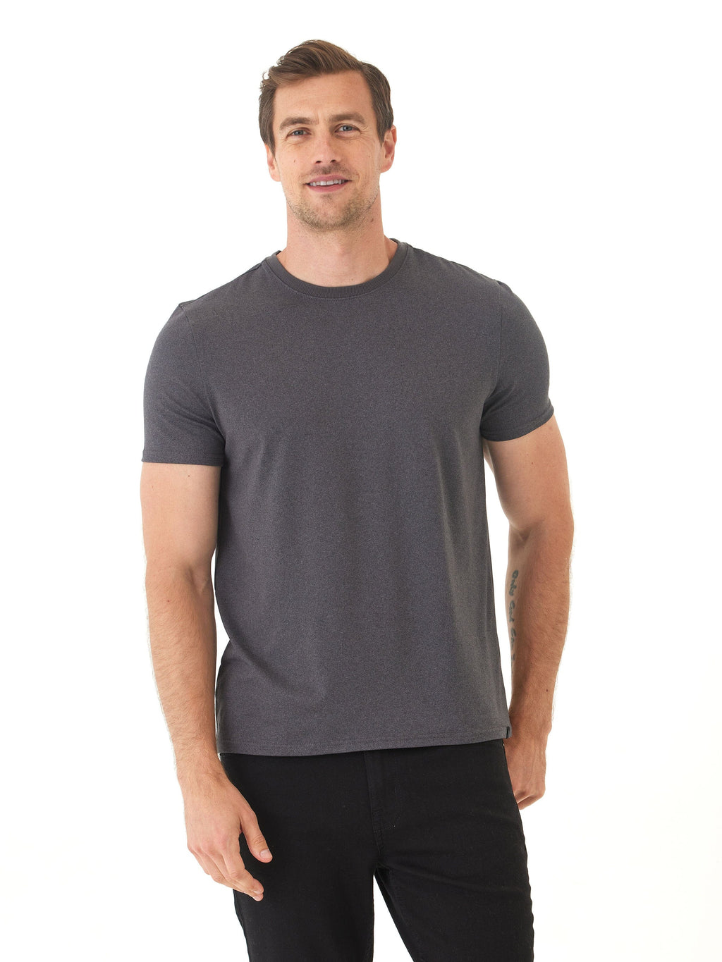 Men's Charcoal Grey Luxe Jersey Crew Neck Tee
