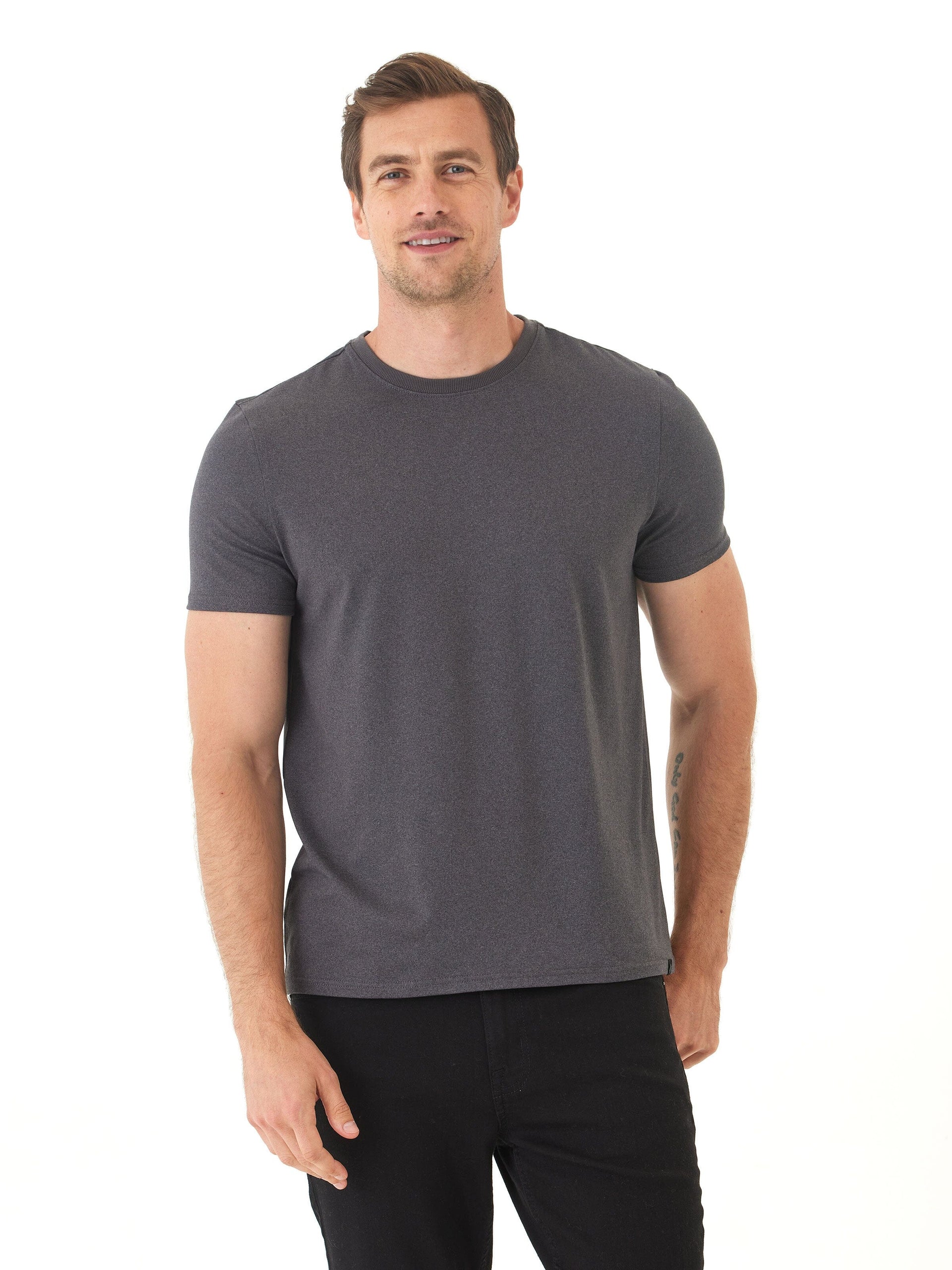 Men's Charcoal Grey Luxe Jersey Crew Neck Tee