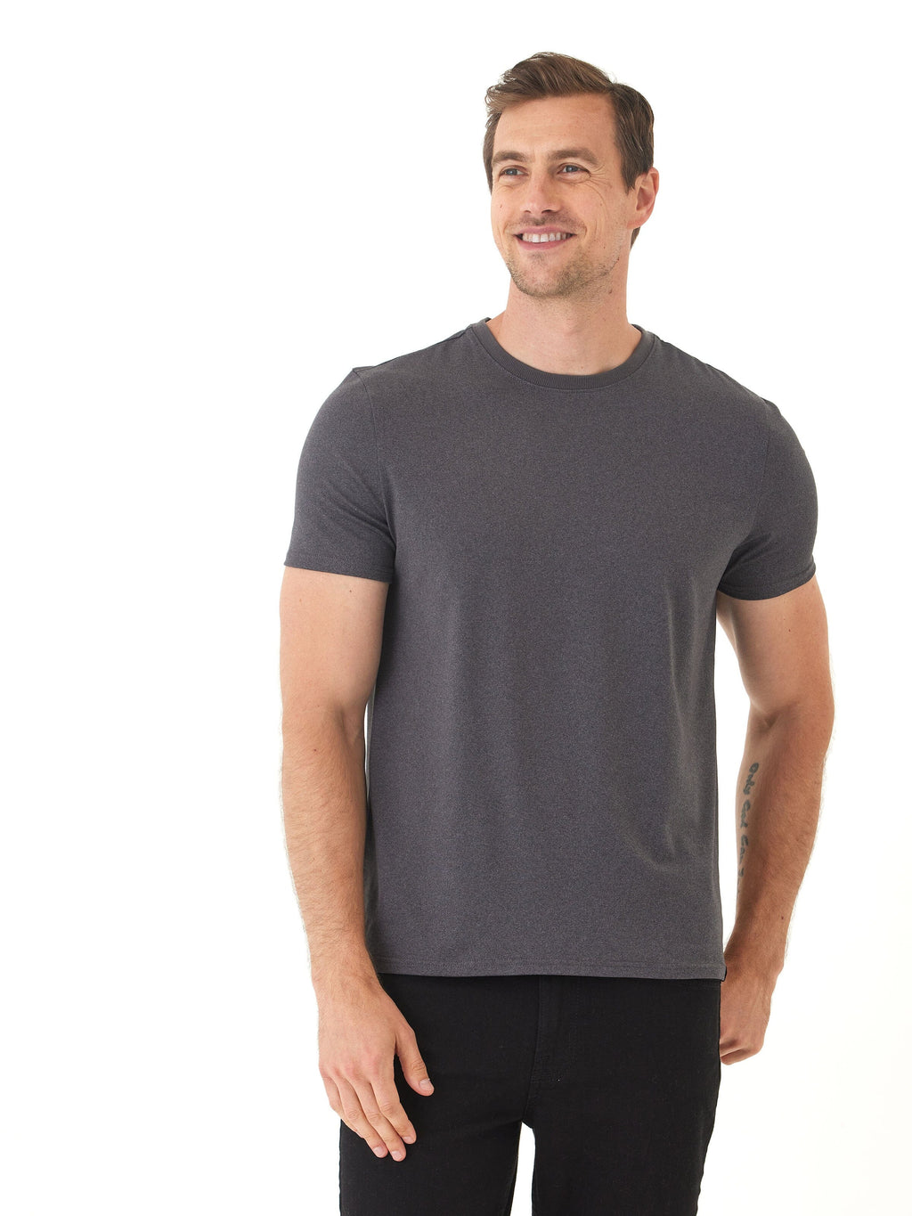 Men's Charcoal Grey Luxe Jersey Crew Neck Tee