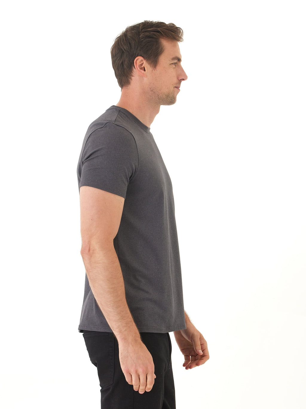 Men's Charcoal Grey Luxe Jersey Crew Neck Tee
