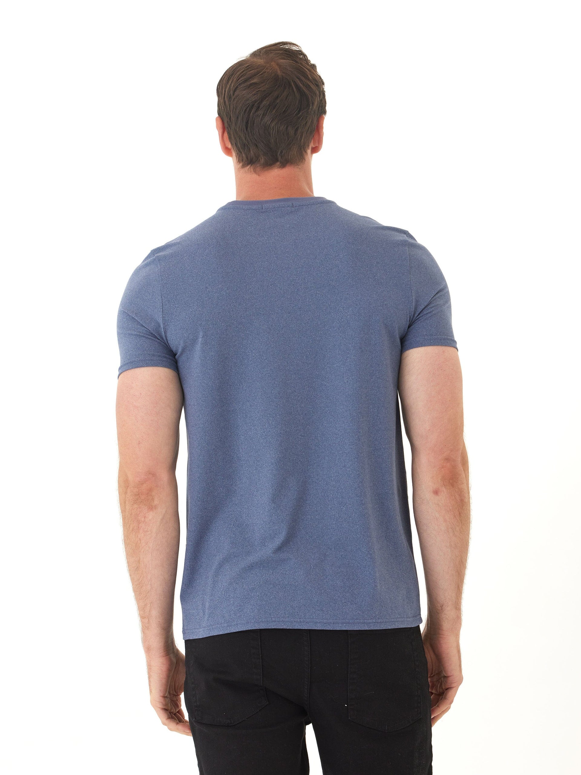 Men's Core Luxe Jersey Crew Neck Tee in Blue & Grey