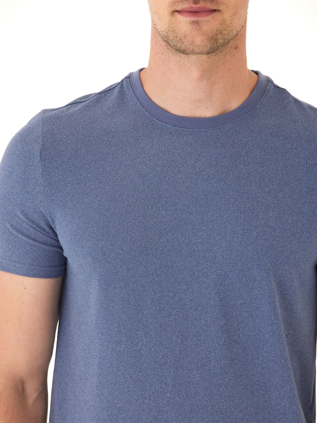 Men's Core Luxe Jersey Crew Neck Tee in Blue & Grey