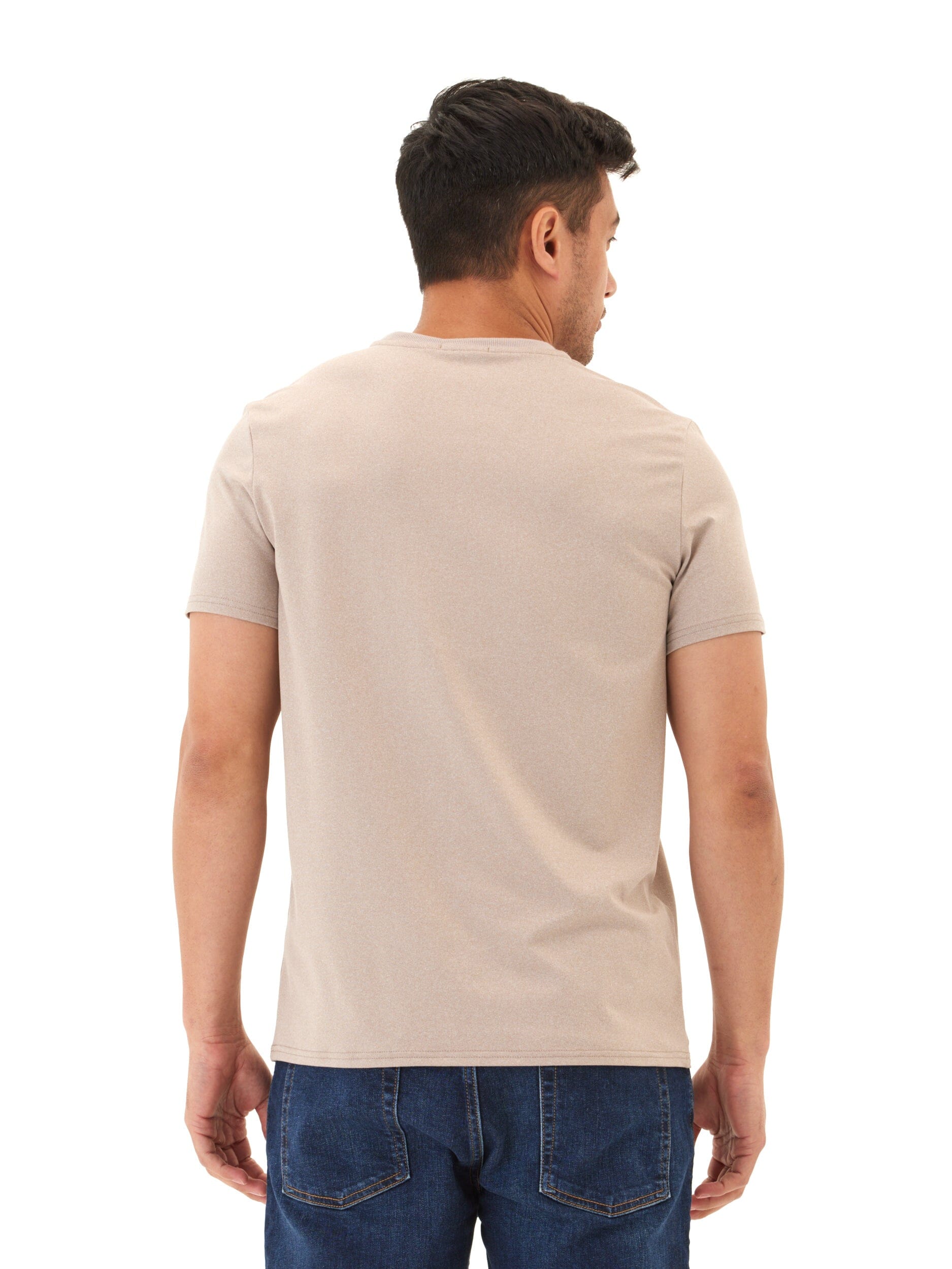 Men's Core Luxe Jersey Crew Neck Tee in Beige and Tan