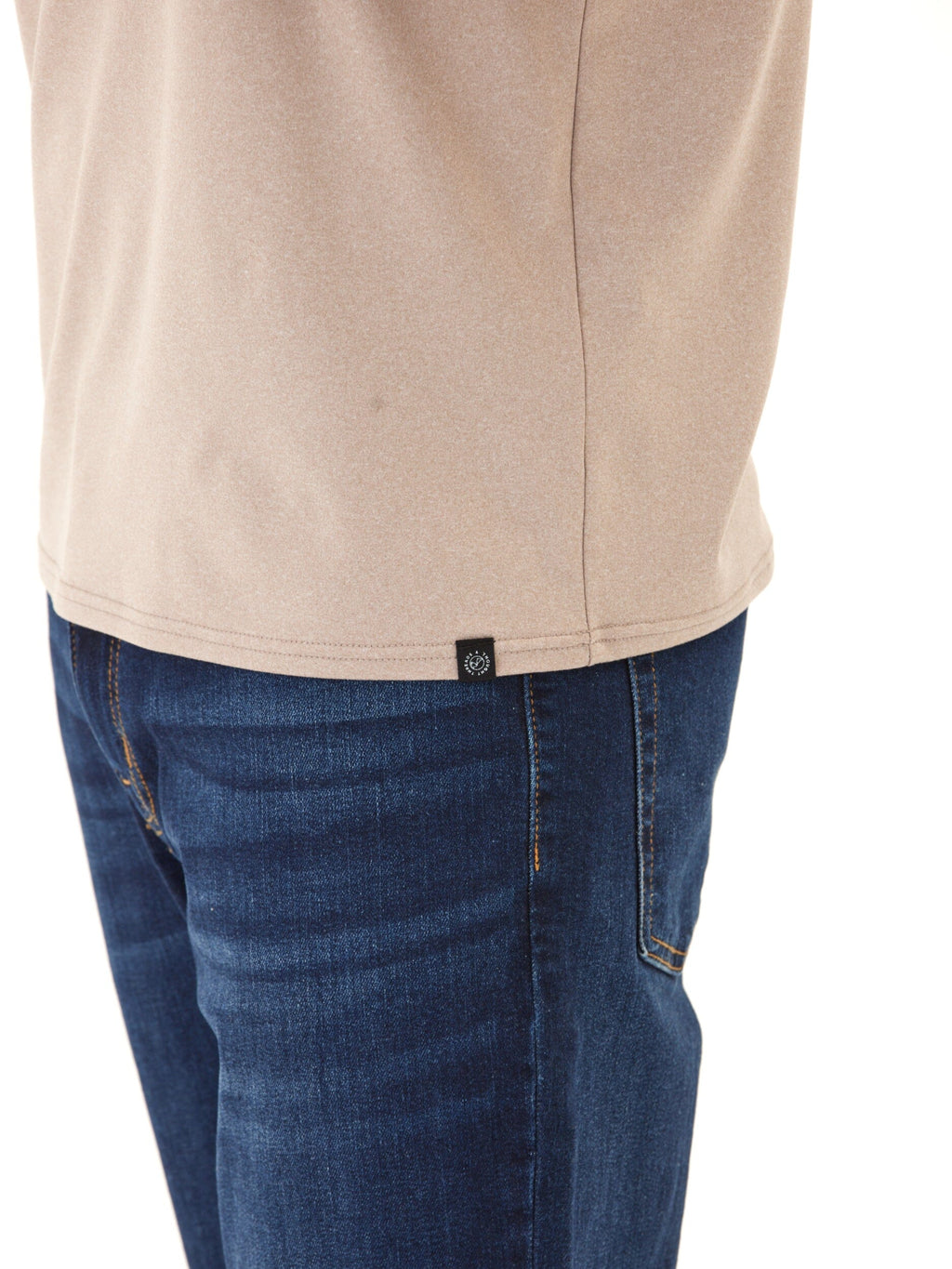 Men's Core Luxe Jersey Crew Neck Tee in Beige and Tan