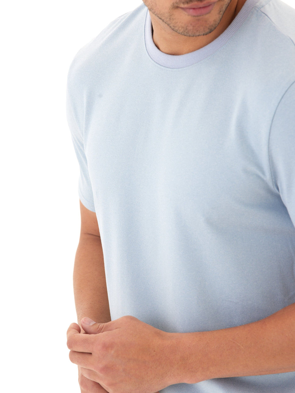 Men's Core Luxe Jersey Crew Neck Tee in Light Blue