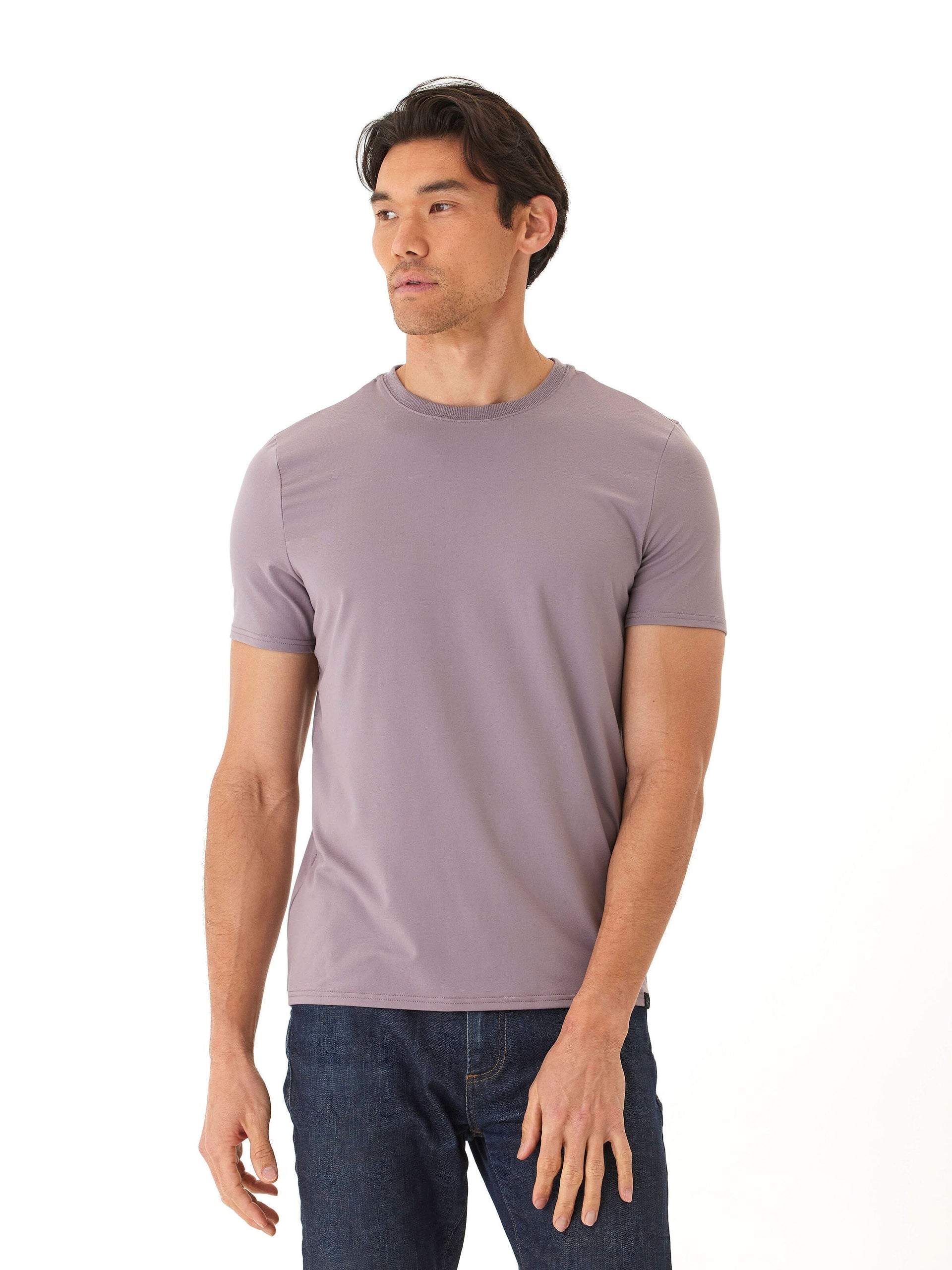 Men's Core Luxe Jersey Crew Neck Tee in Muted Purple