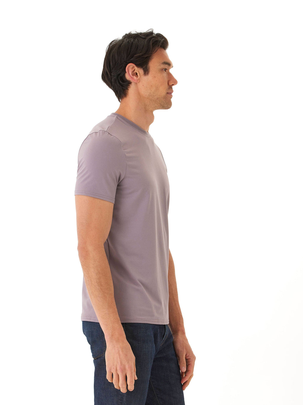 Men's Core Luxe Jersey Crew Neck Tee in Muted Purple