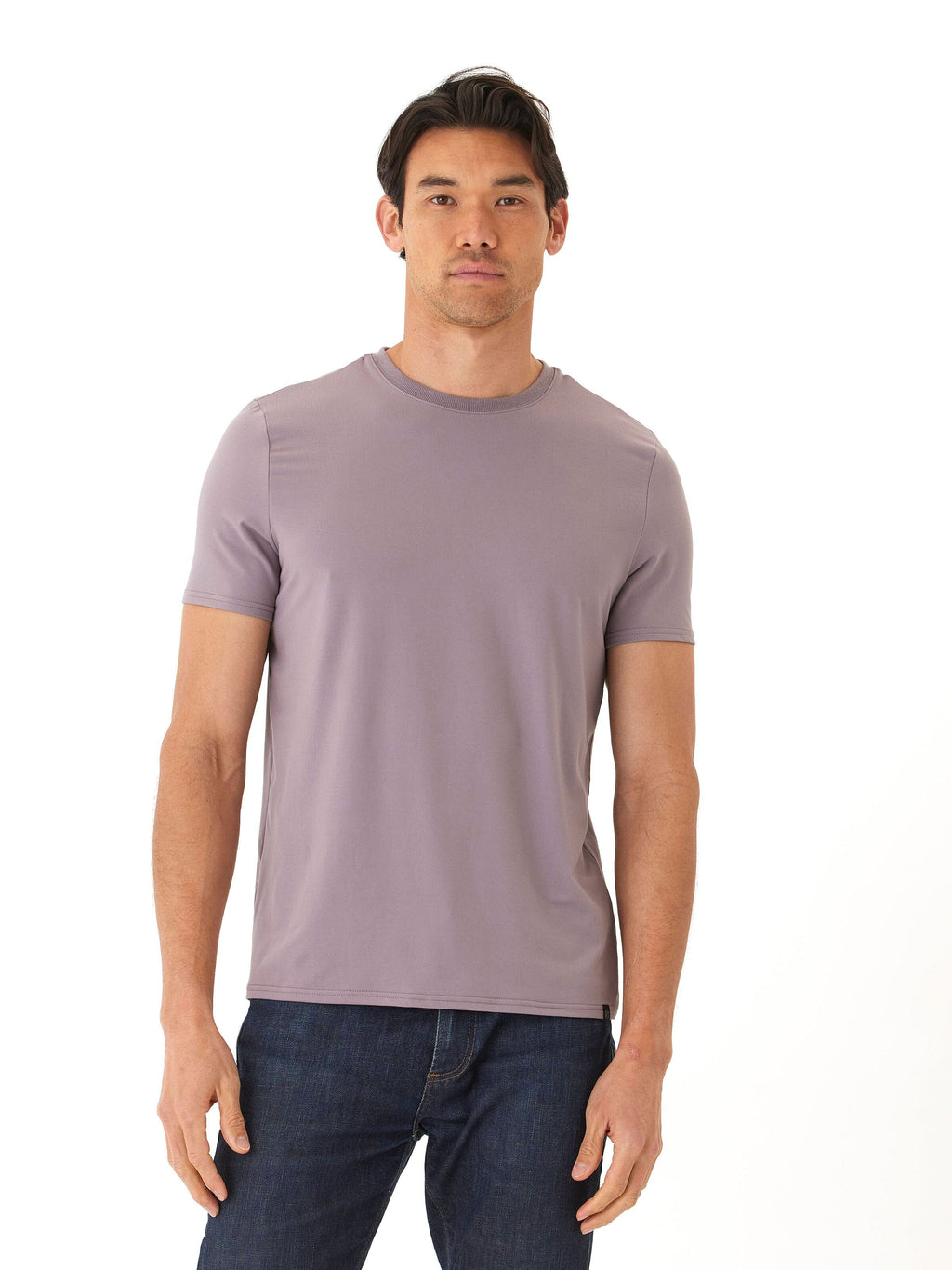Men's Core Luxe Jersey Crew Neck Tee in Muted Purple