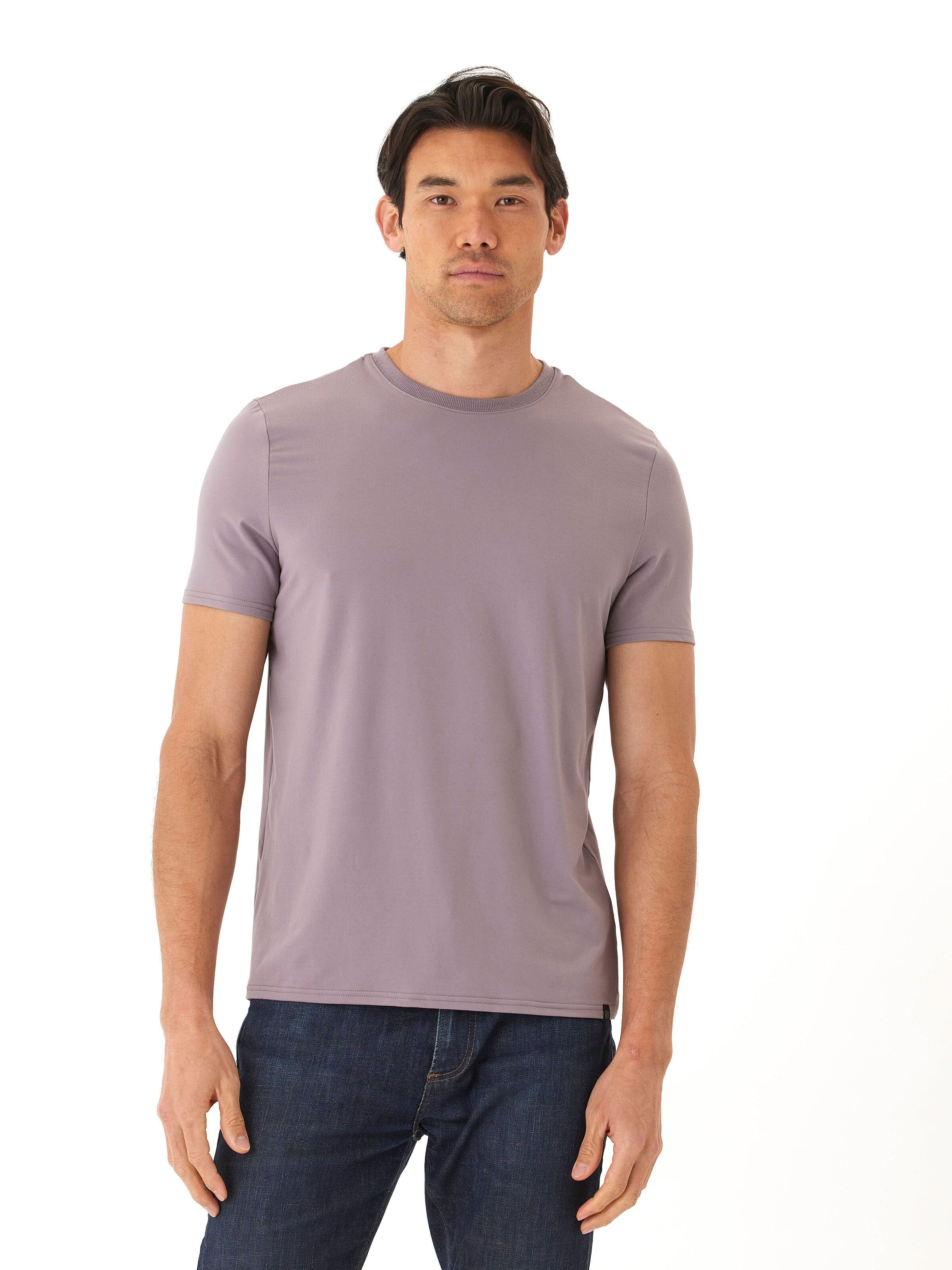 Men's Core Luxe Jersey Crew Neck Tee in Muted Purple