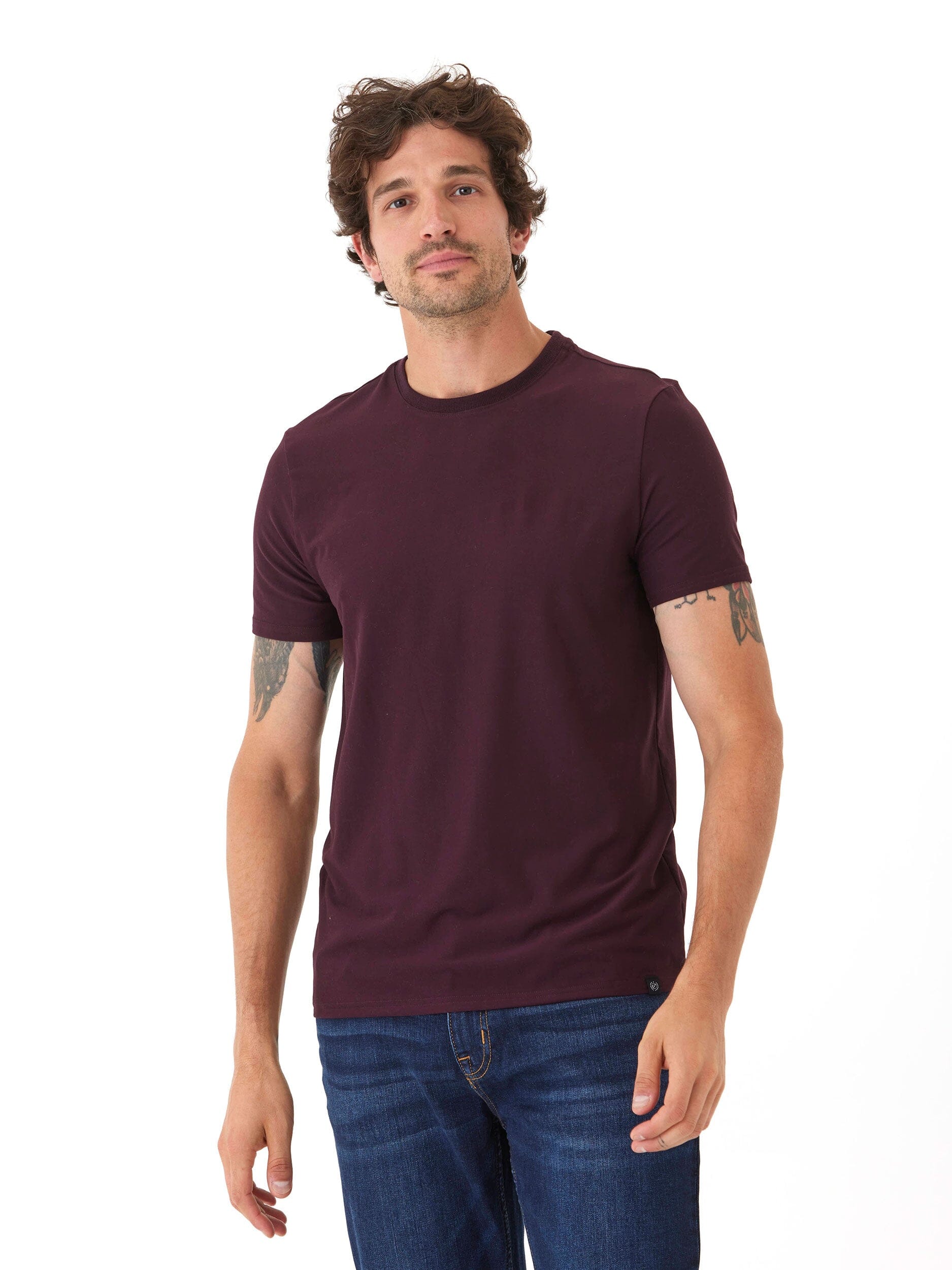 Men's Core Luxe Jersey Crew Neck Tee - Lightweight Everyday Shirt