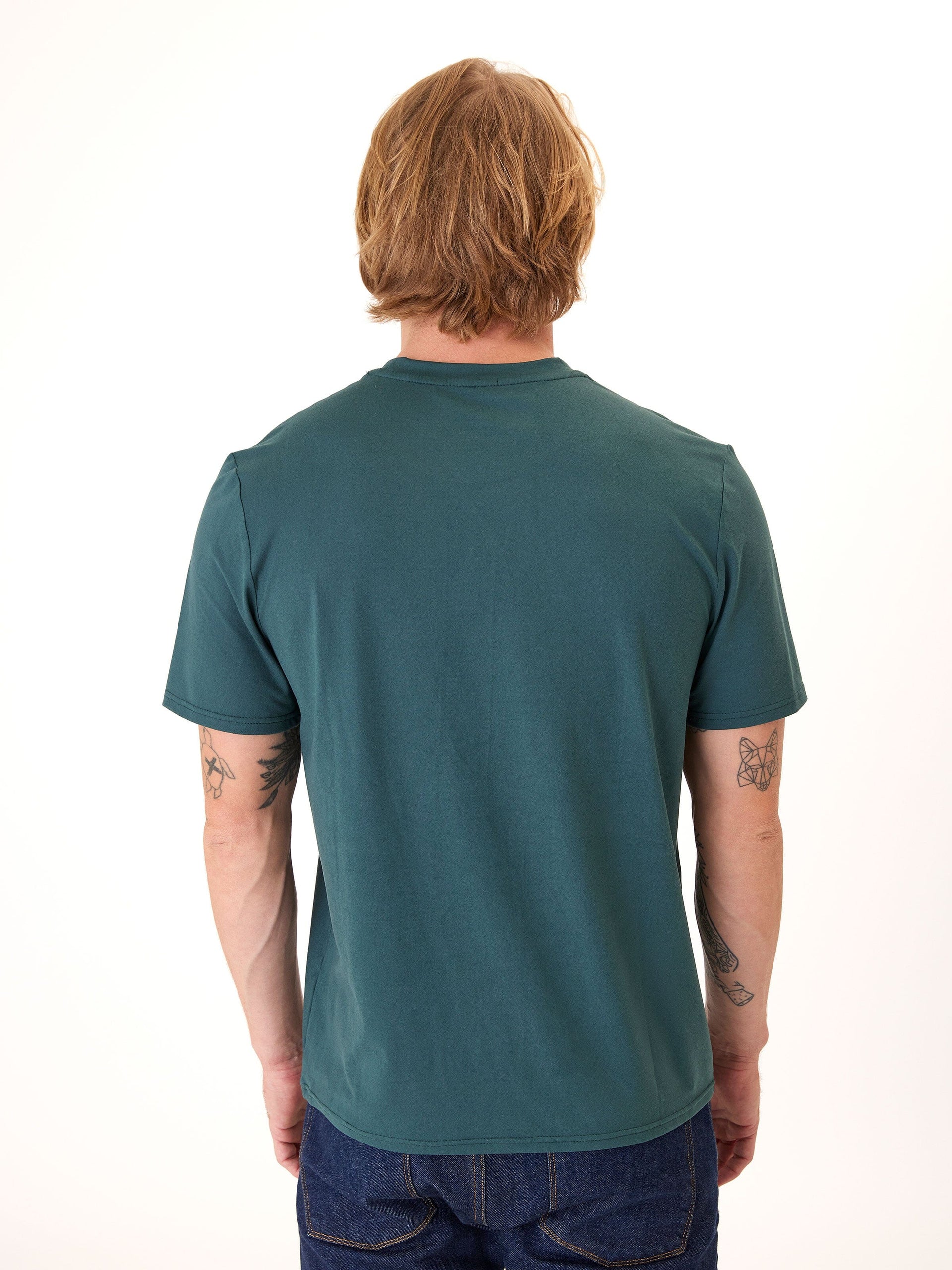 Men's Core Luxe Jersey Crew Neck Tee in Dark Green - Regular Fit