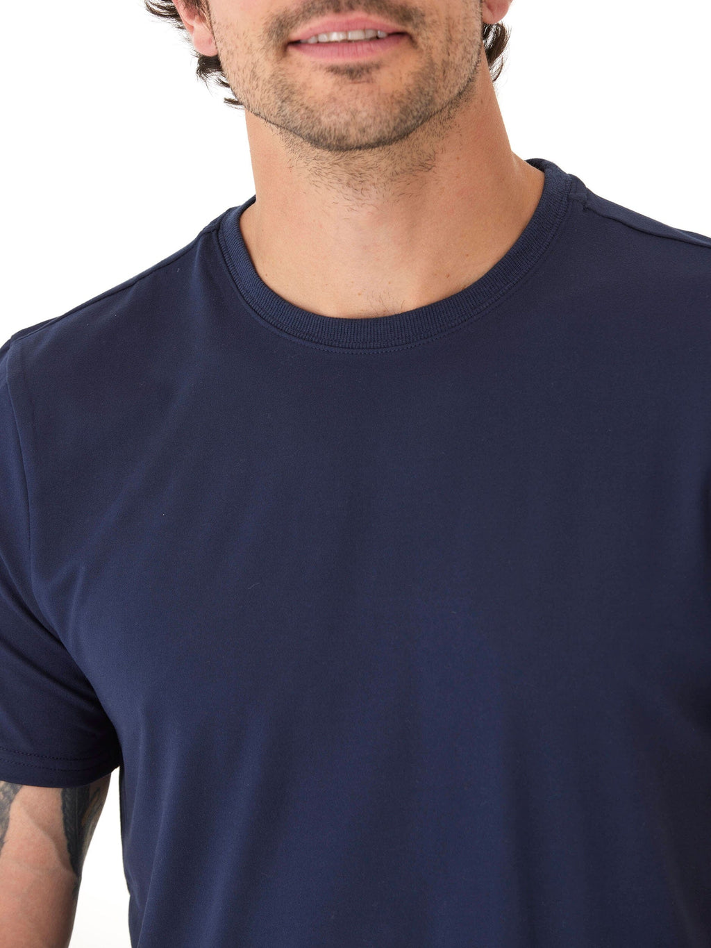 Men's Core Luxe Jersey Crew Neck Tee in Navy Blue