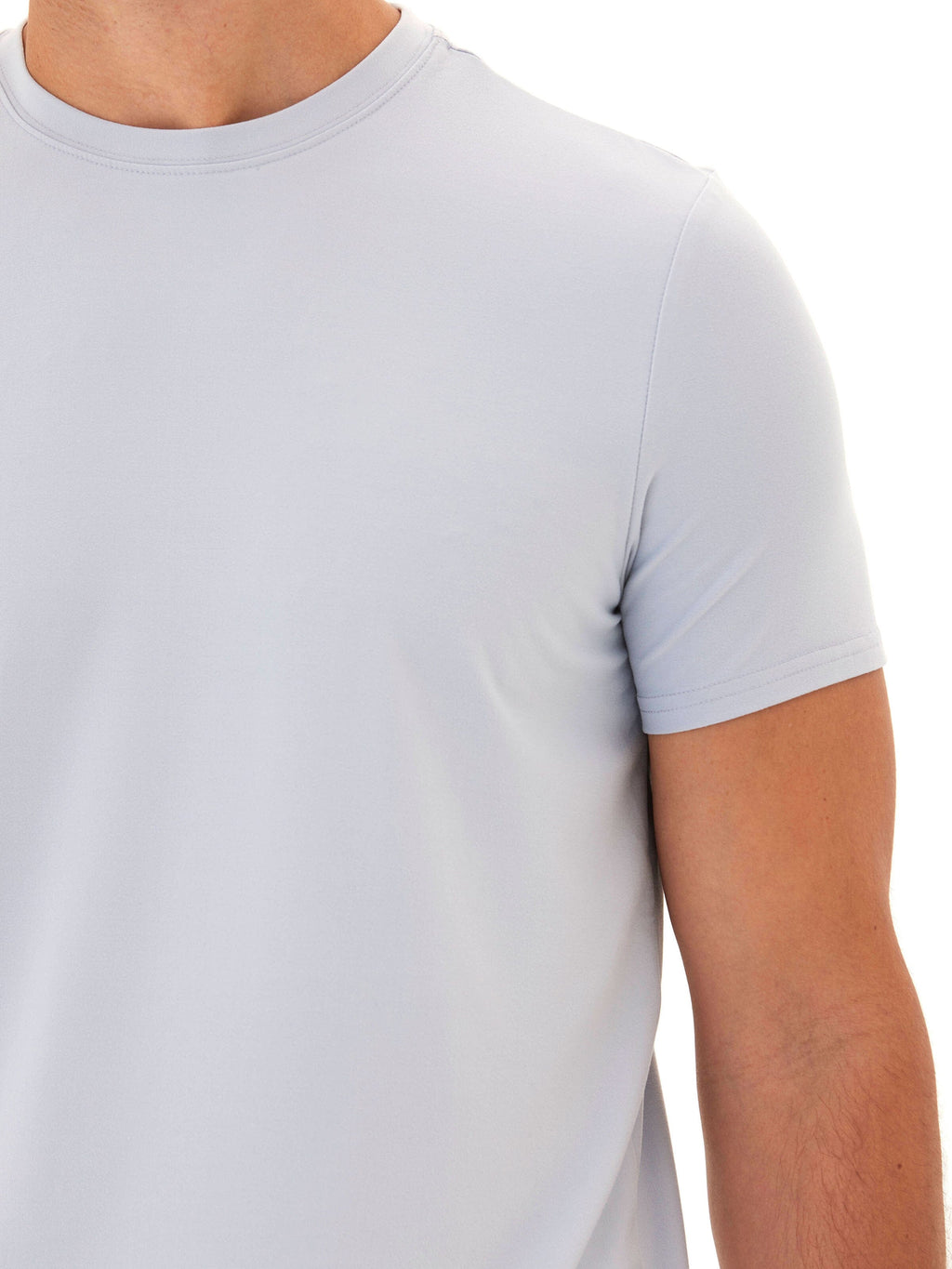 Men's Luxe Jersey Crew Neck Tee in Light Blue and Pale Blue