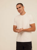 Men wearing a soft, premium Luxe Jersey crew neck t-shirt in a classic fit.