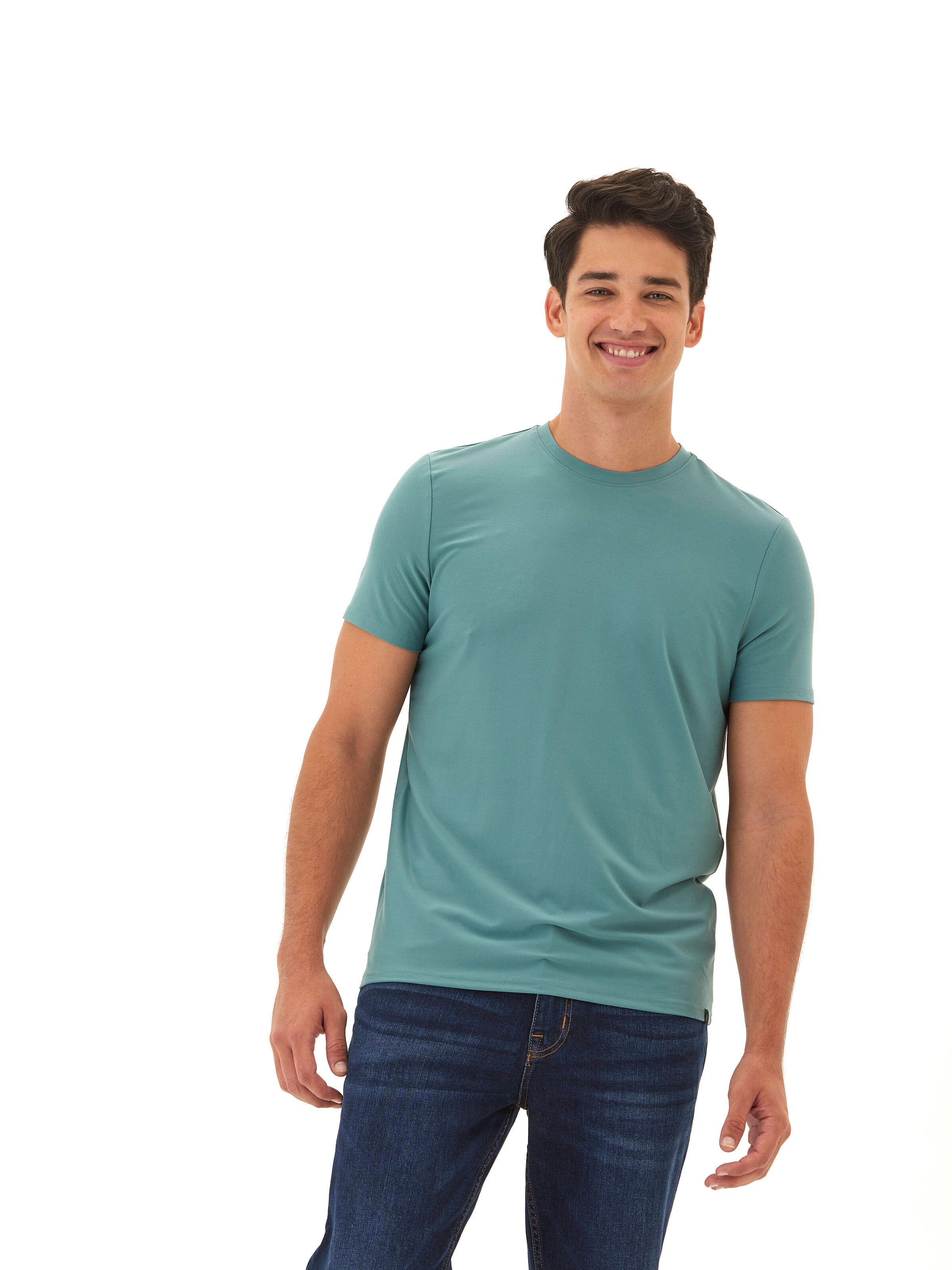 Men's Core Luxe Jersey Crew Neck Tee in Muted Teal
