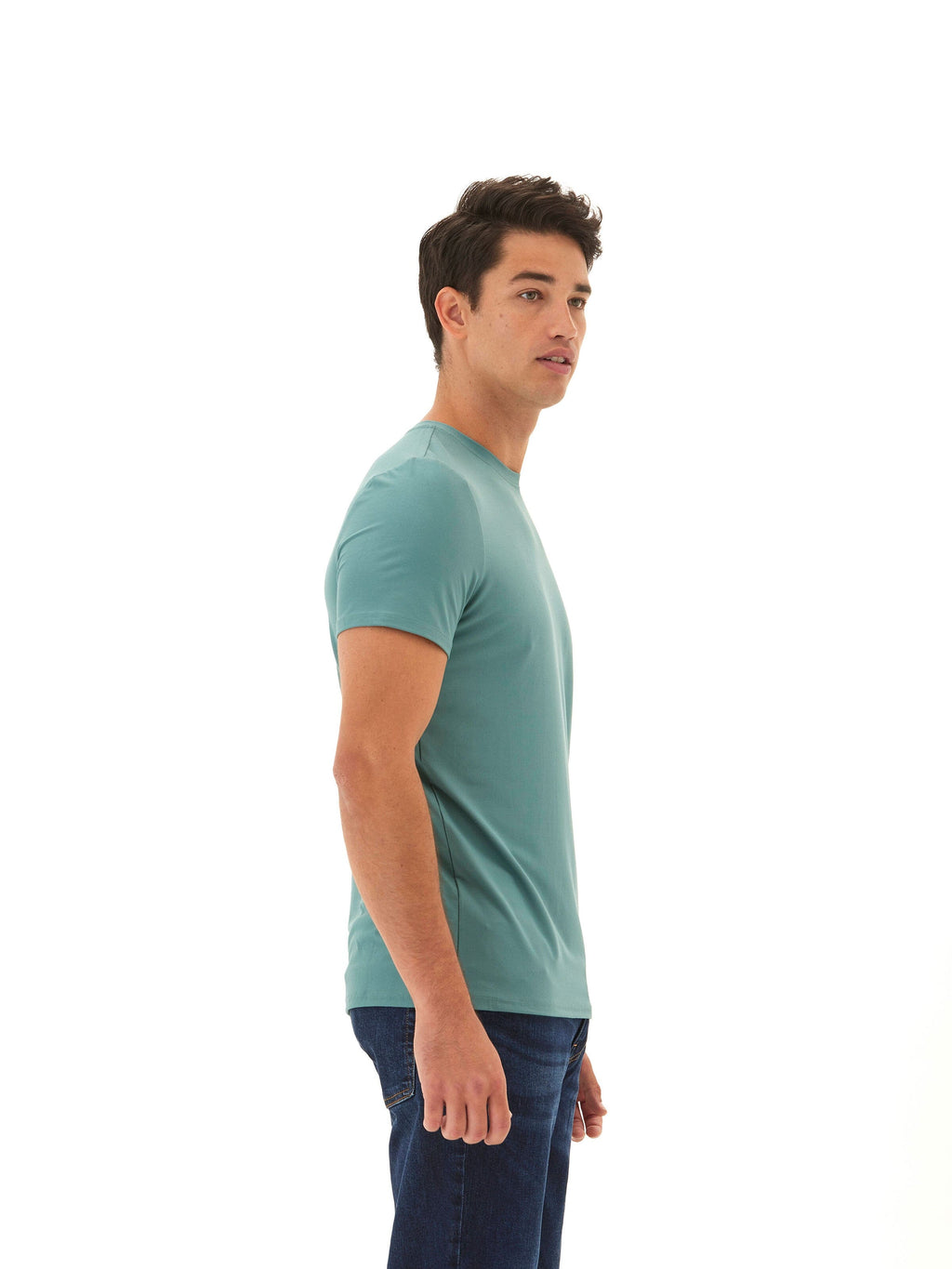 Men's Core Luxe Jersey Crew Neck Tee in Muted Teal