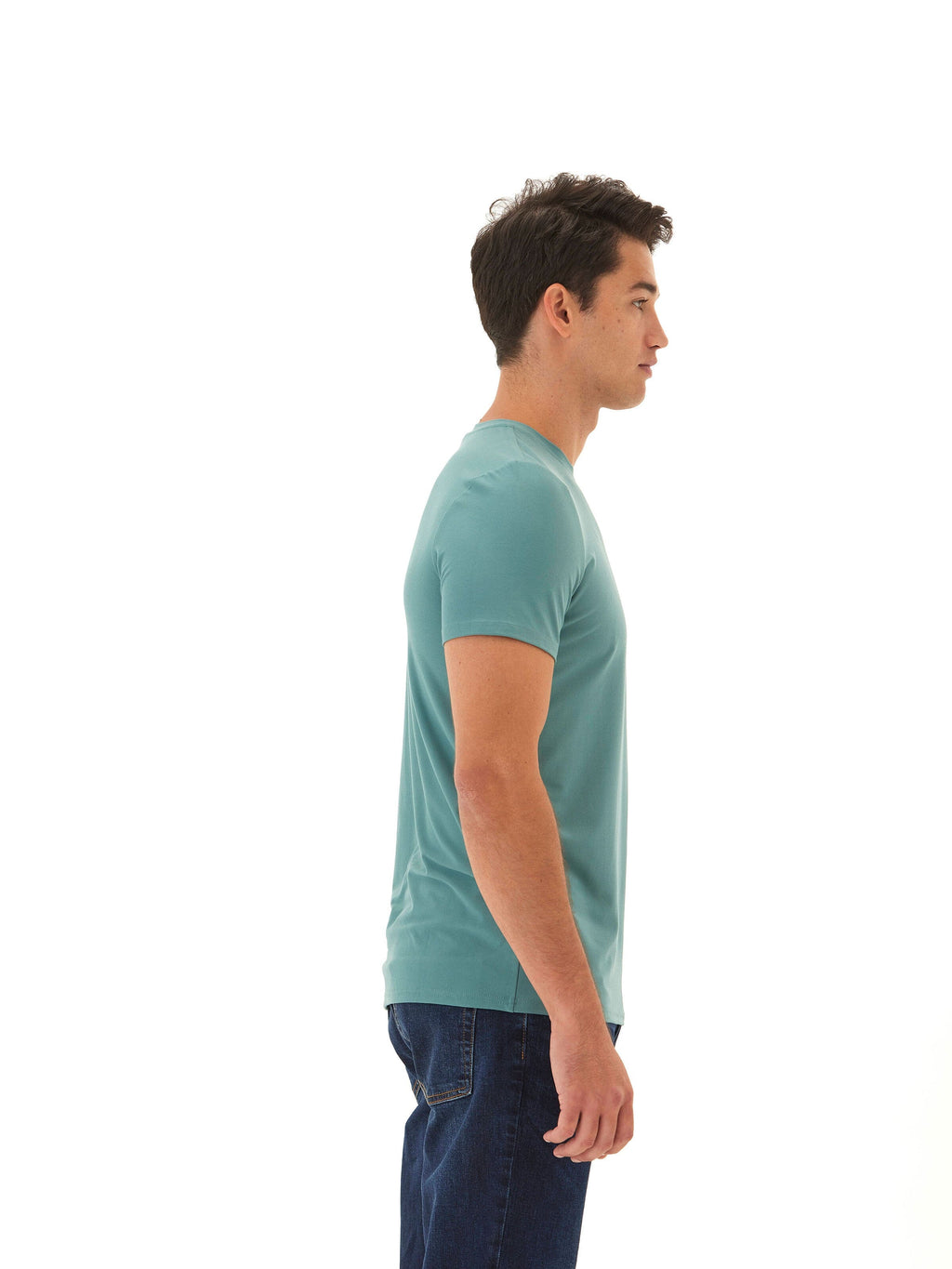 Men's Core Luxe Jersey Crew Neck Tee in Muted Teal