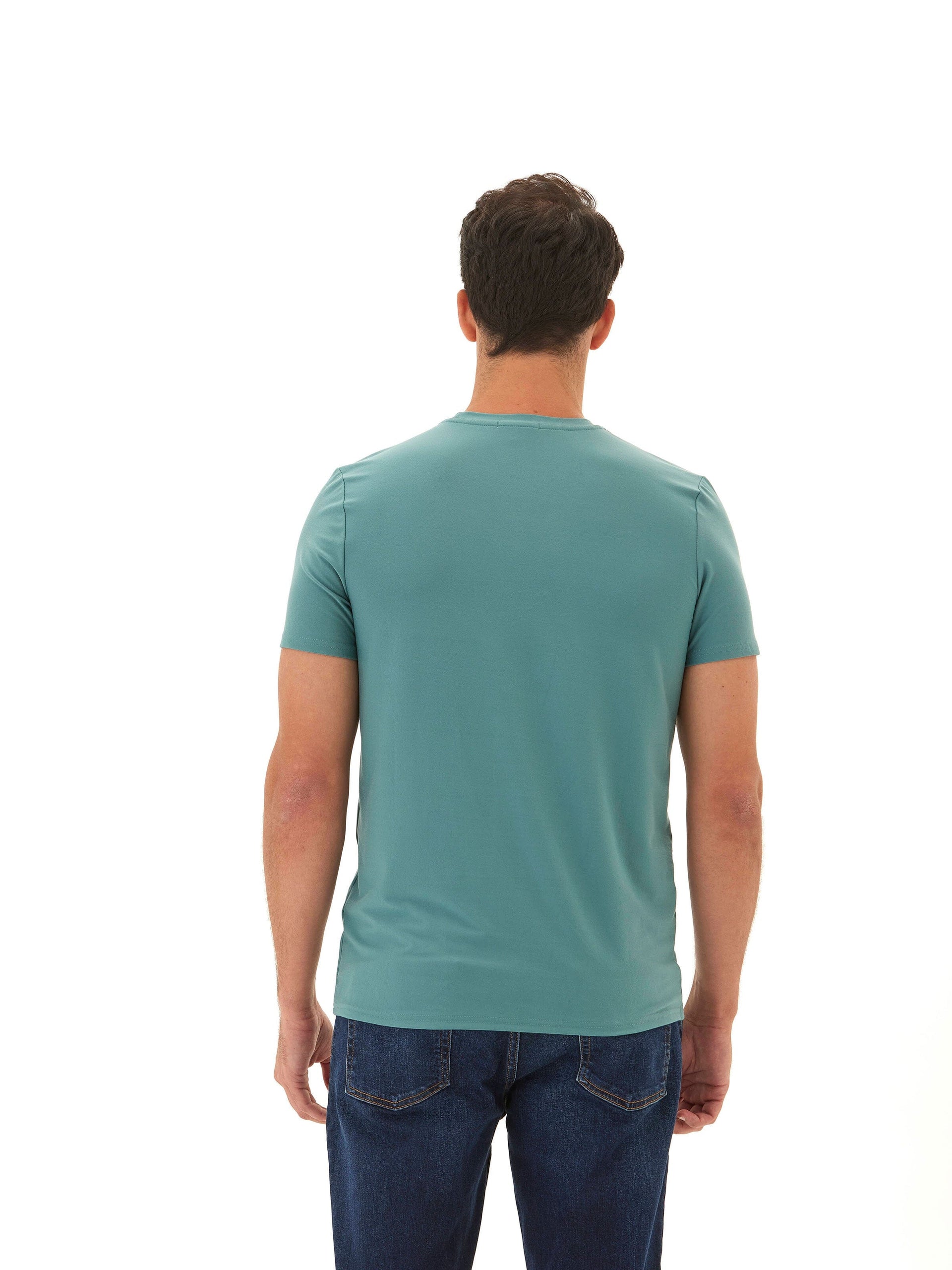 Men's Core Luxe Jersey Crew Neck Tee in Muted Teal
