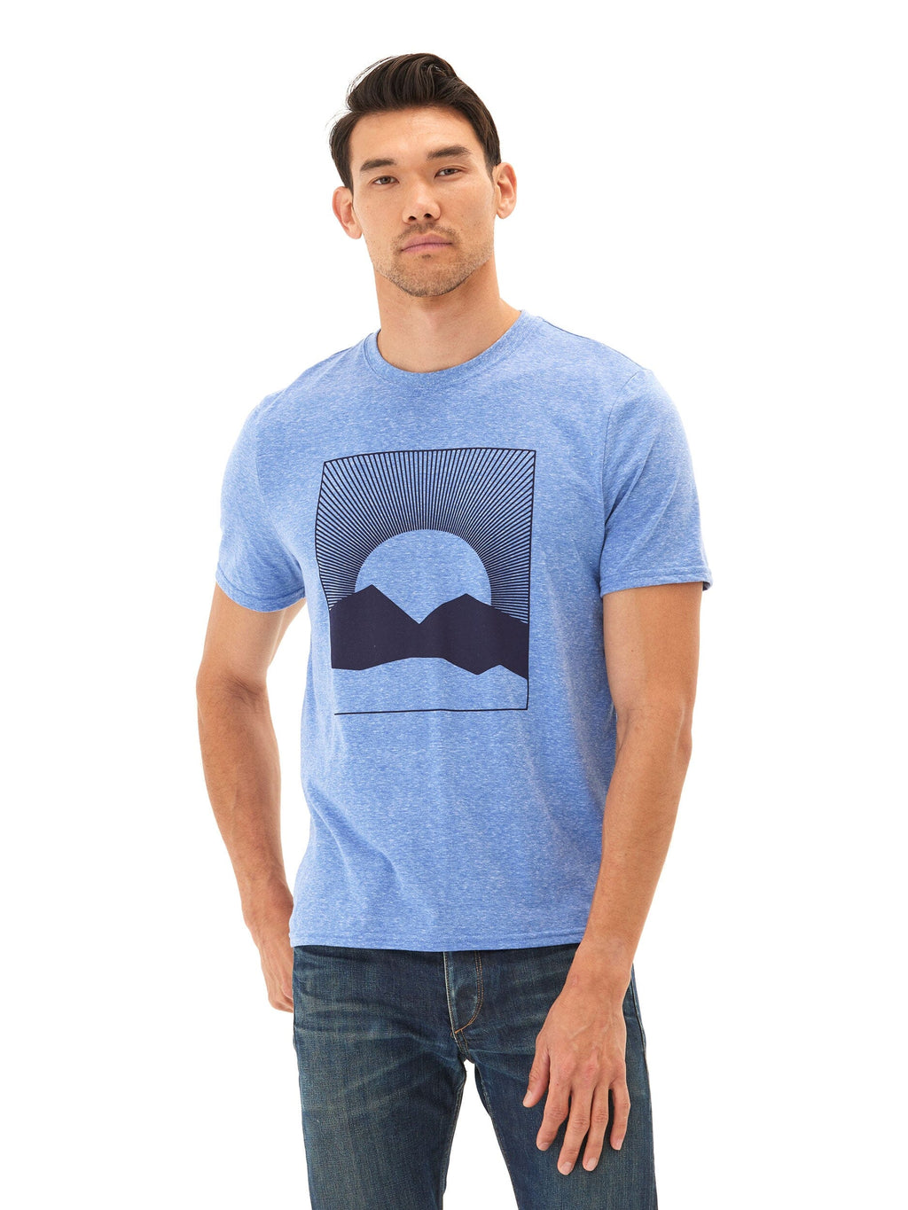 Desert Sunrise Triblend Graphic Tee - Soft Men's Knit T-Shirt
