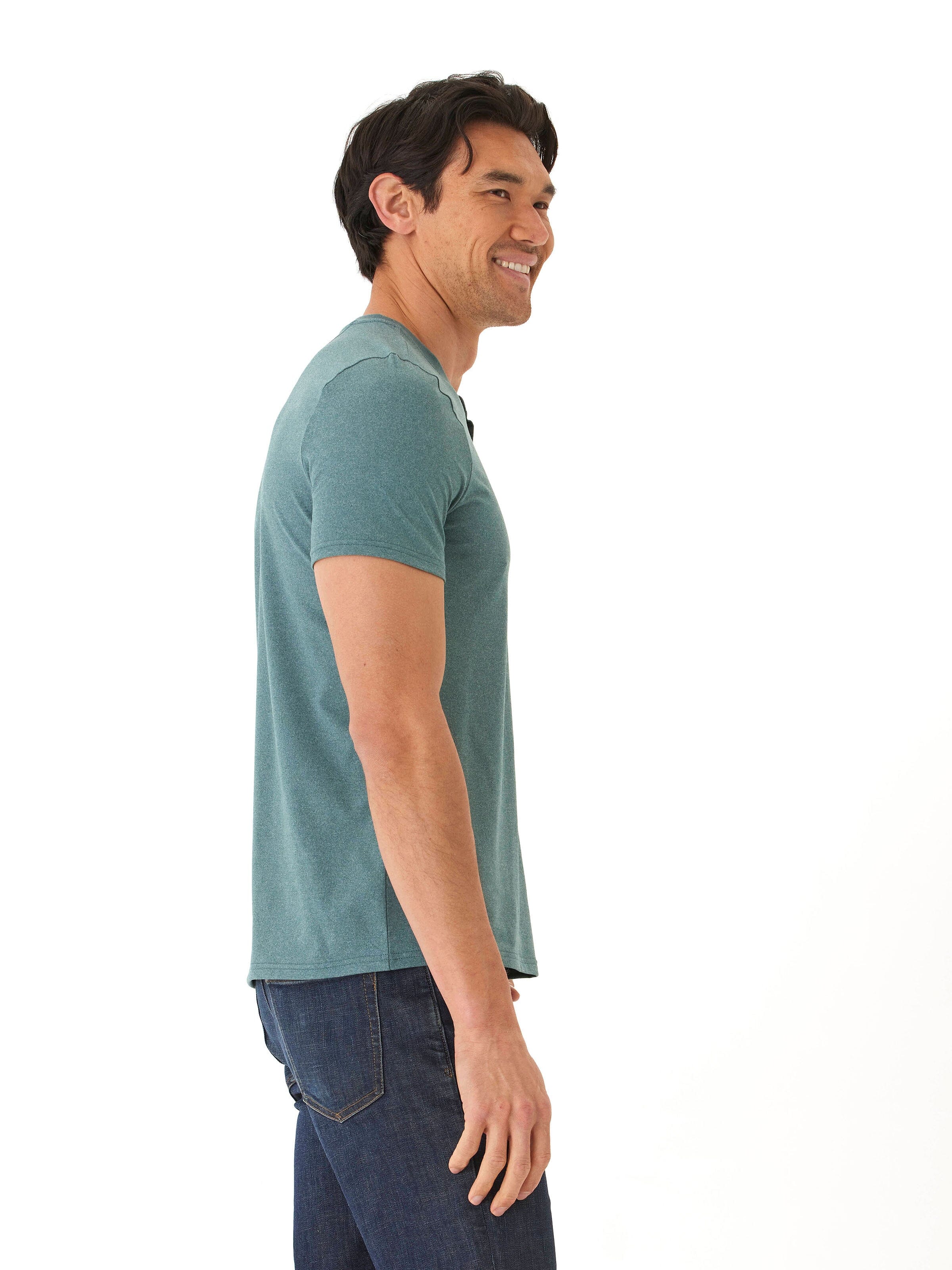 Luxe Jersey 2-Button Henley Shirt for Men